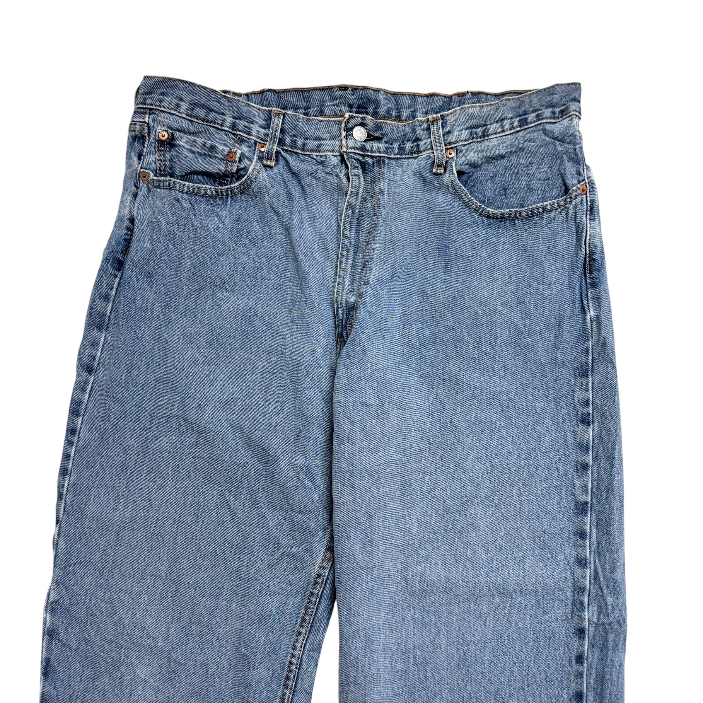 Levis 550 Jeans W38 L30 Mens Light Blue Baggy Relaxed Straight Fit Denim (E)