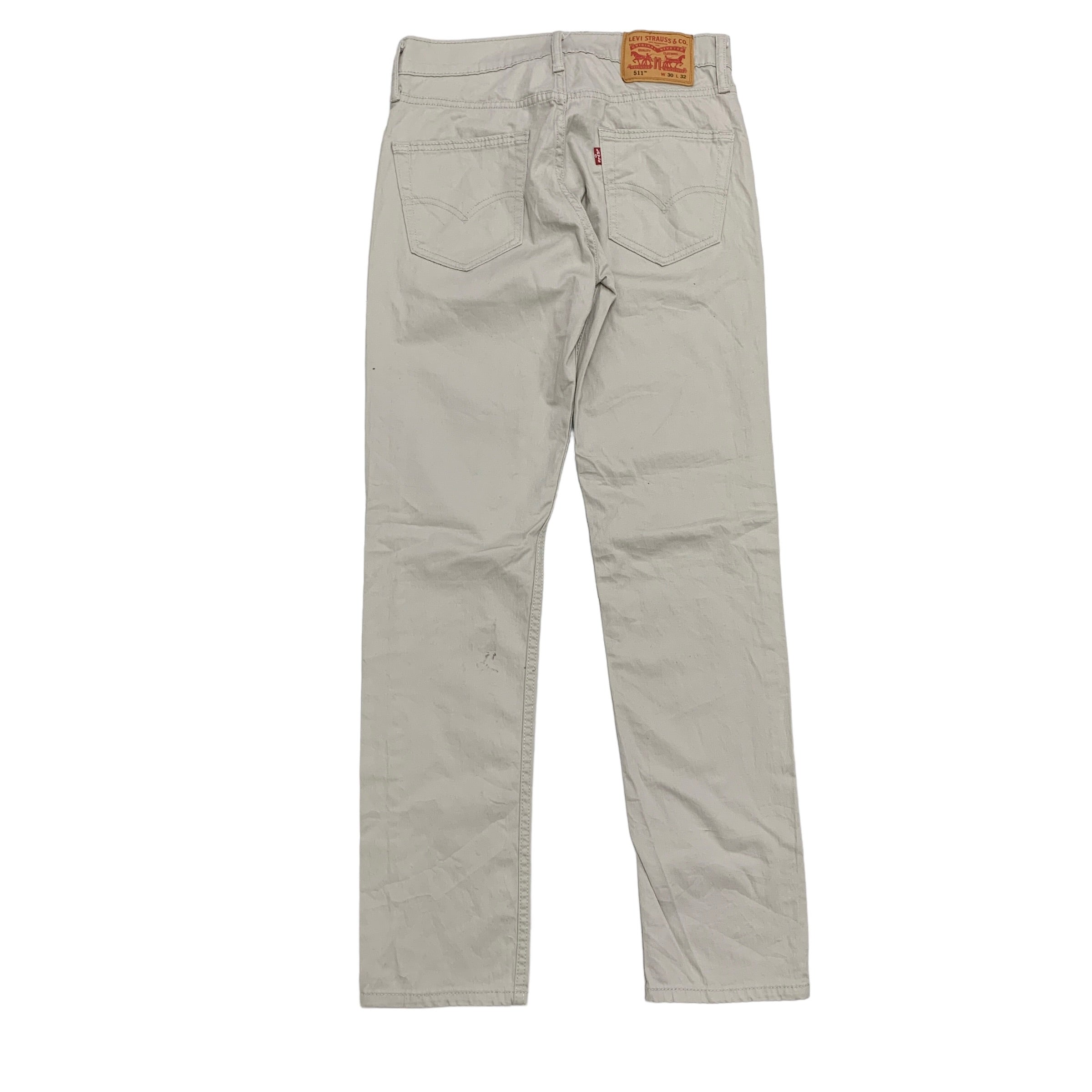 Levis 511 Trousers W30 L32 Mens Cream Slim Fit Cotton Pants