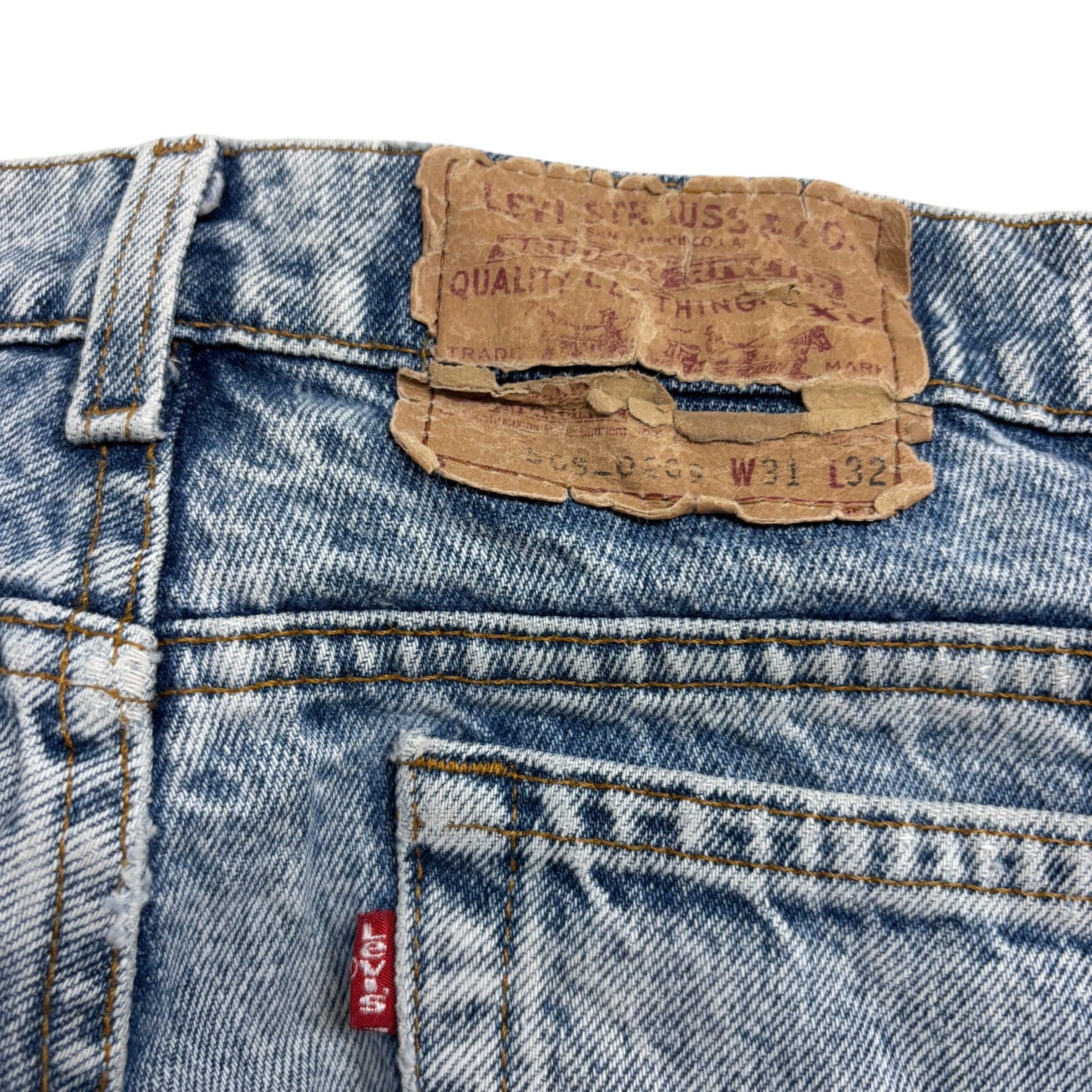 Levis 505 Jeans W30 L32 Mens Light Blue Regular Straight Made In USA Vintage 80s