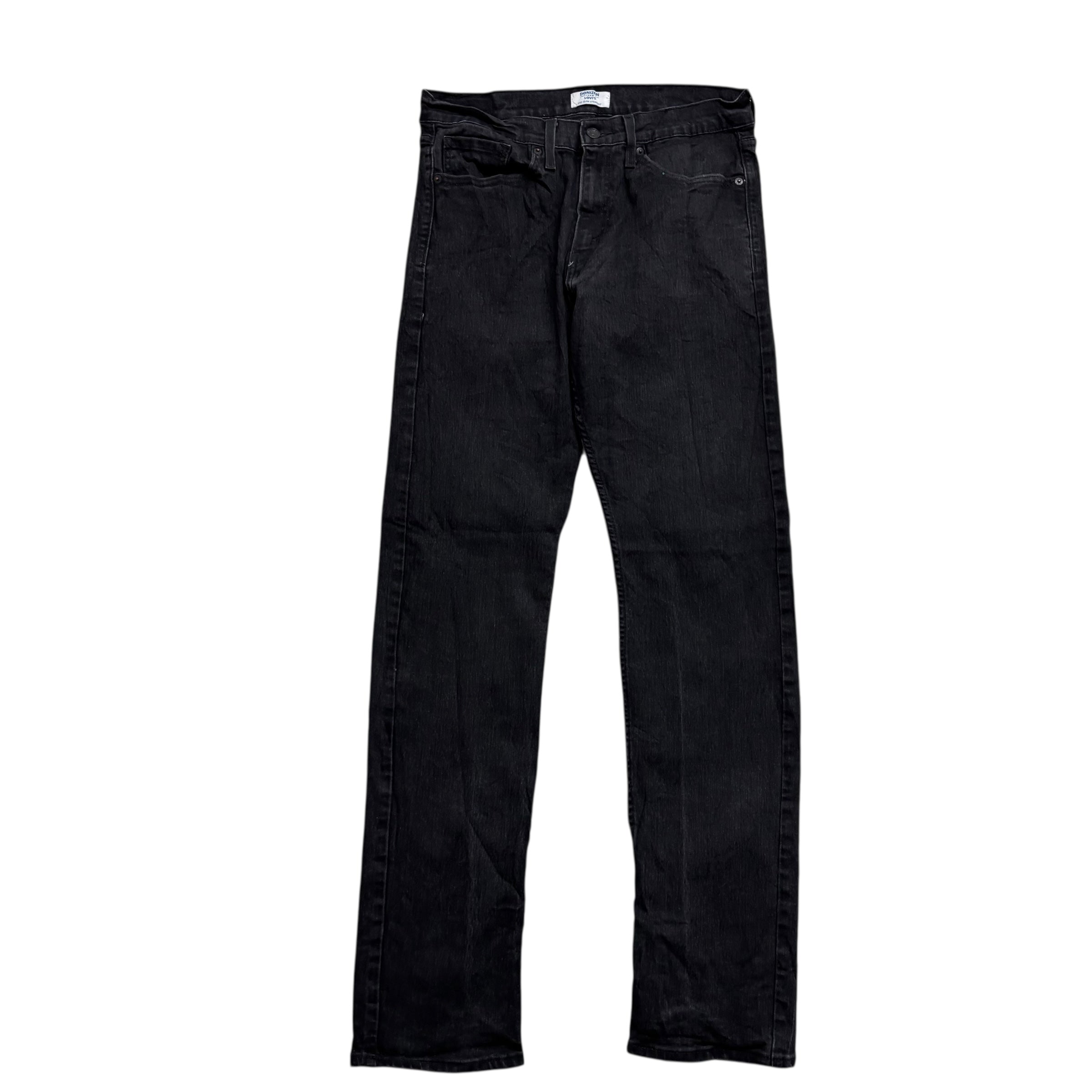 Levis Denizen Jeans W31 L33 Mens Black Slim Straight Fit Stretch Denim (E)
