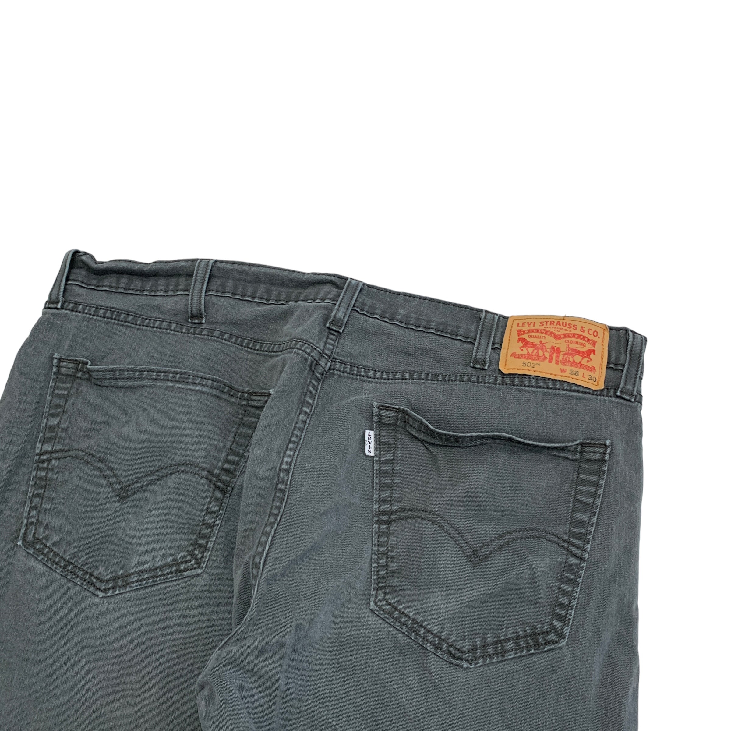 Levis 502 Trousers W38 L27 Mens Grey Regular Taper Fit Stretch Pants