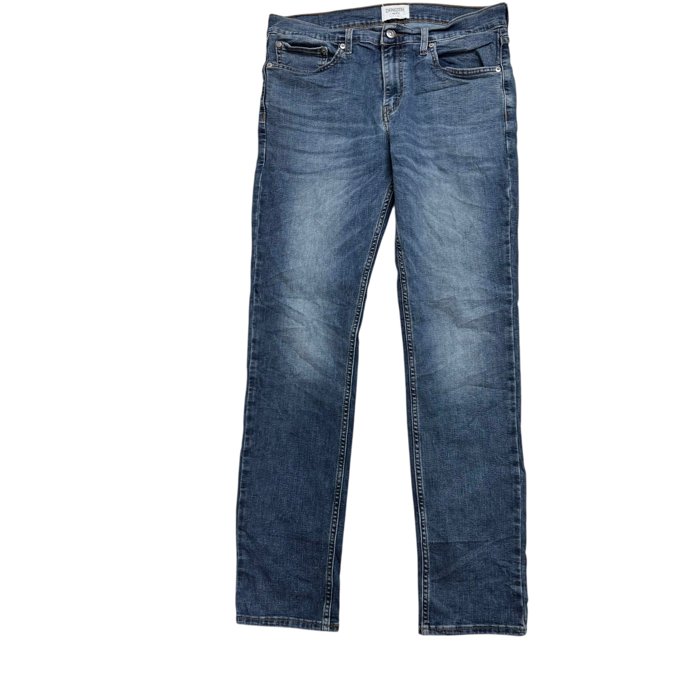 Levis Denizen Jeans W32 L32 Mens Mid Blue Slim Fit Stretch Denim (E)