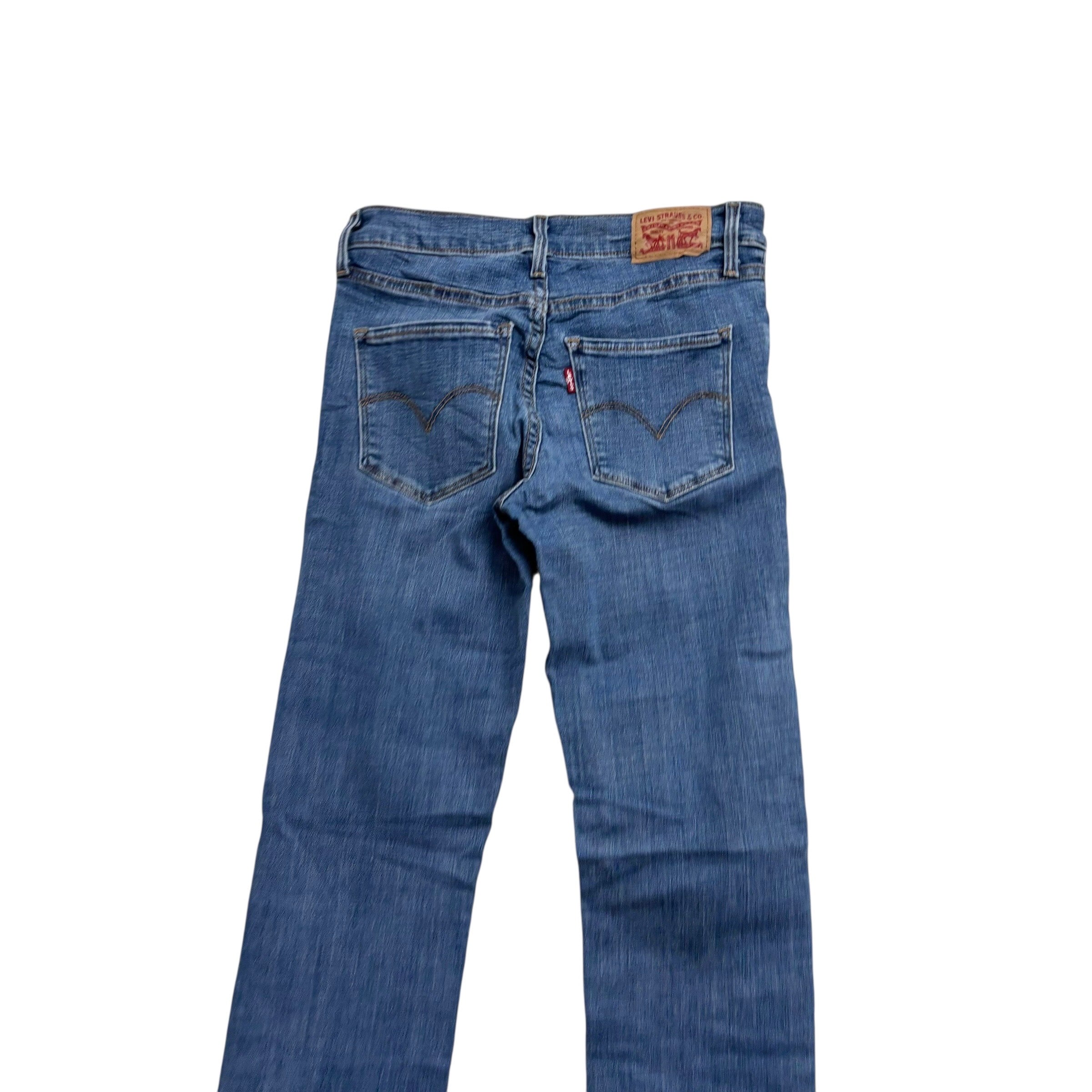 Levis 312 Jeans W26 L32 Womens Shaping Slim Fit Mid Blue Stretch Denim (E)
