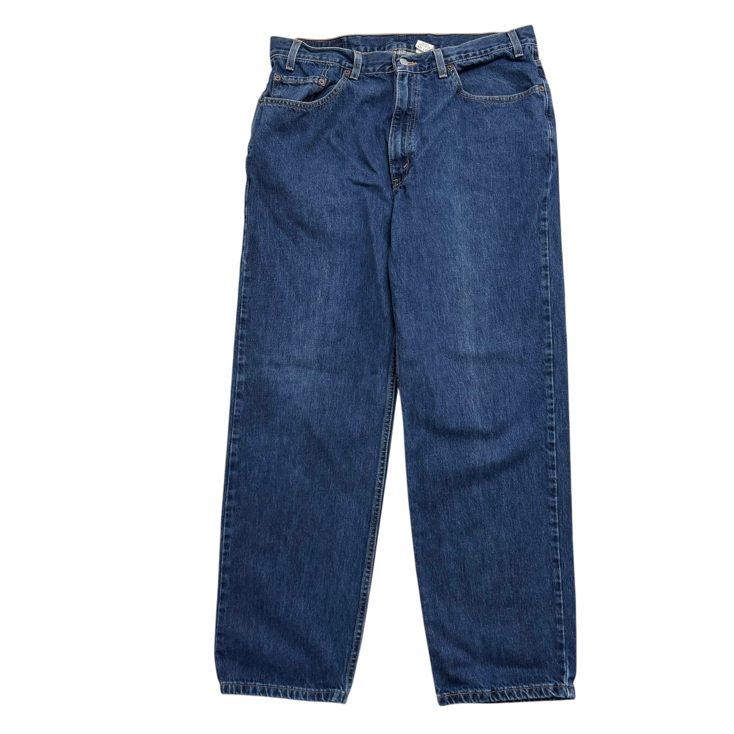 Levis Jeans W36 L32 Mens Dark Blue Relaxed Straight Fit Vintage Denim (E)