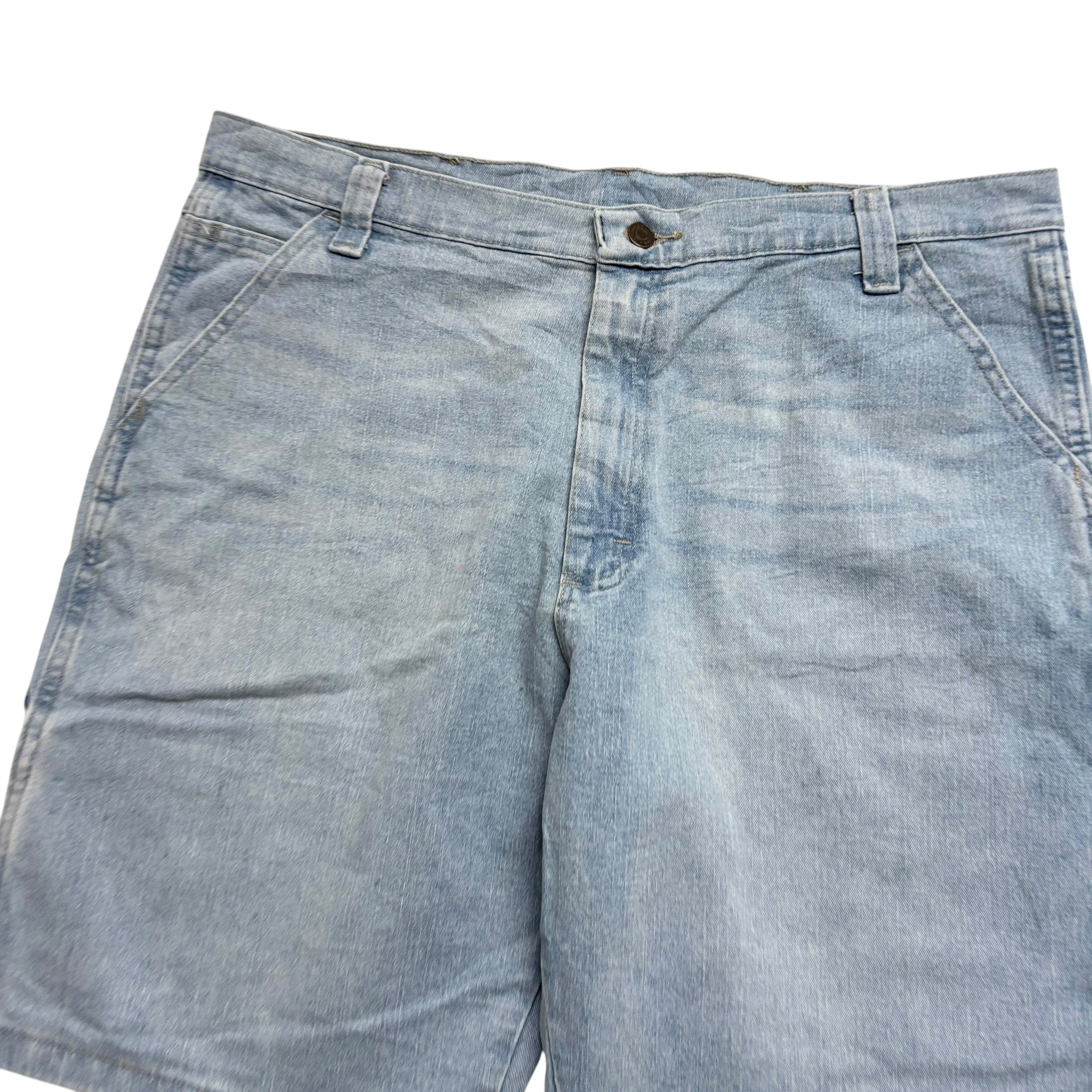 Wrangler Baggy Jorts W38 Mens Denim Shorts Light Blue Relaxed Carpenter (E)