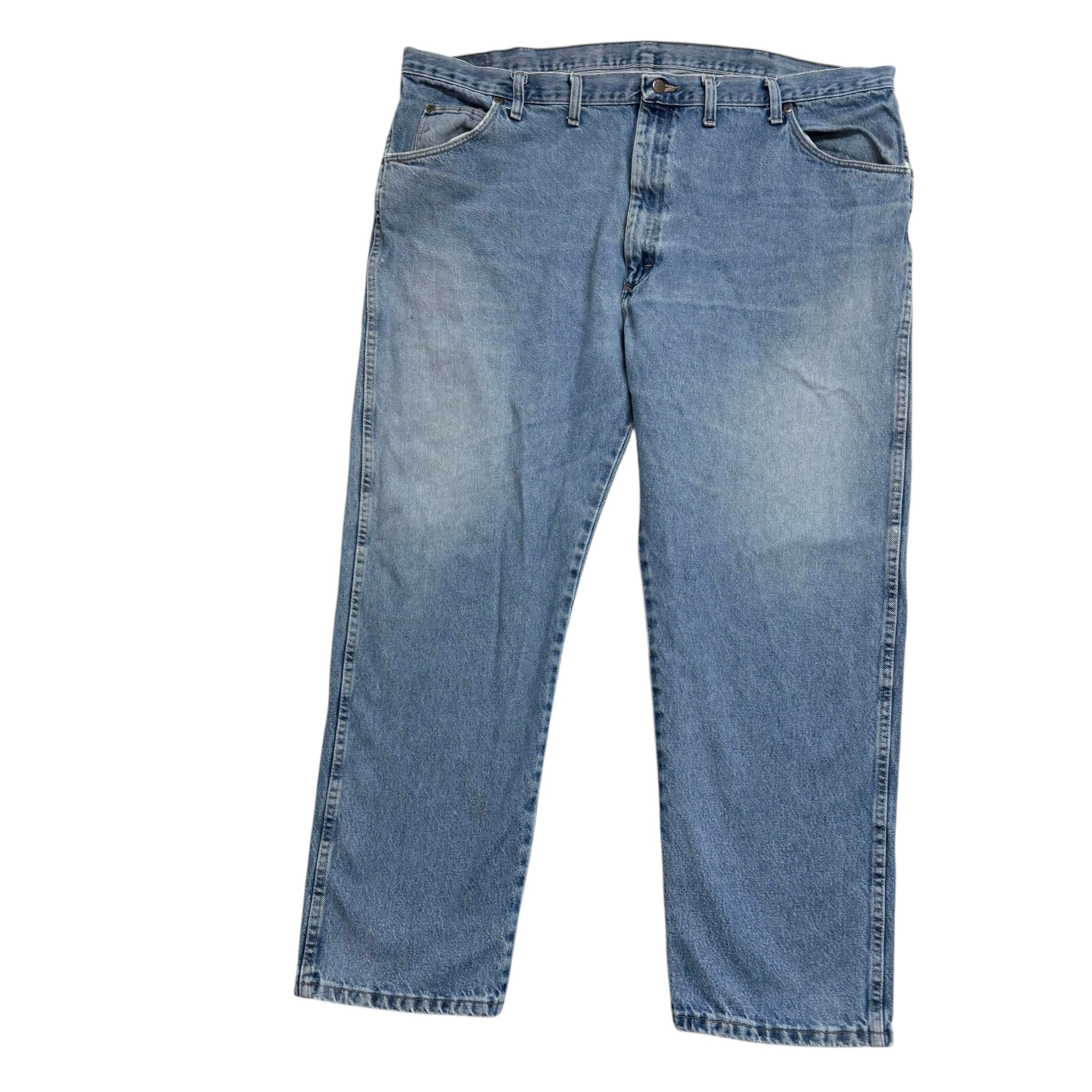 Wrangler Jeans W46 L30 Mens Mid Blue Regular Straight Fit Denim