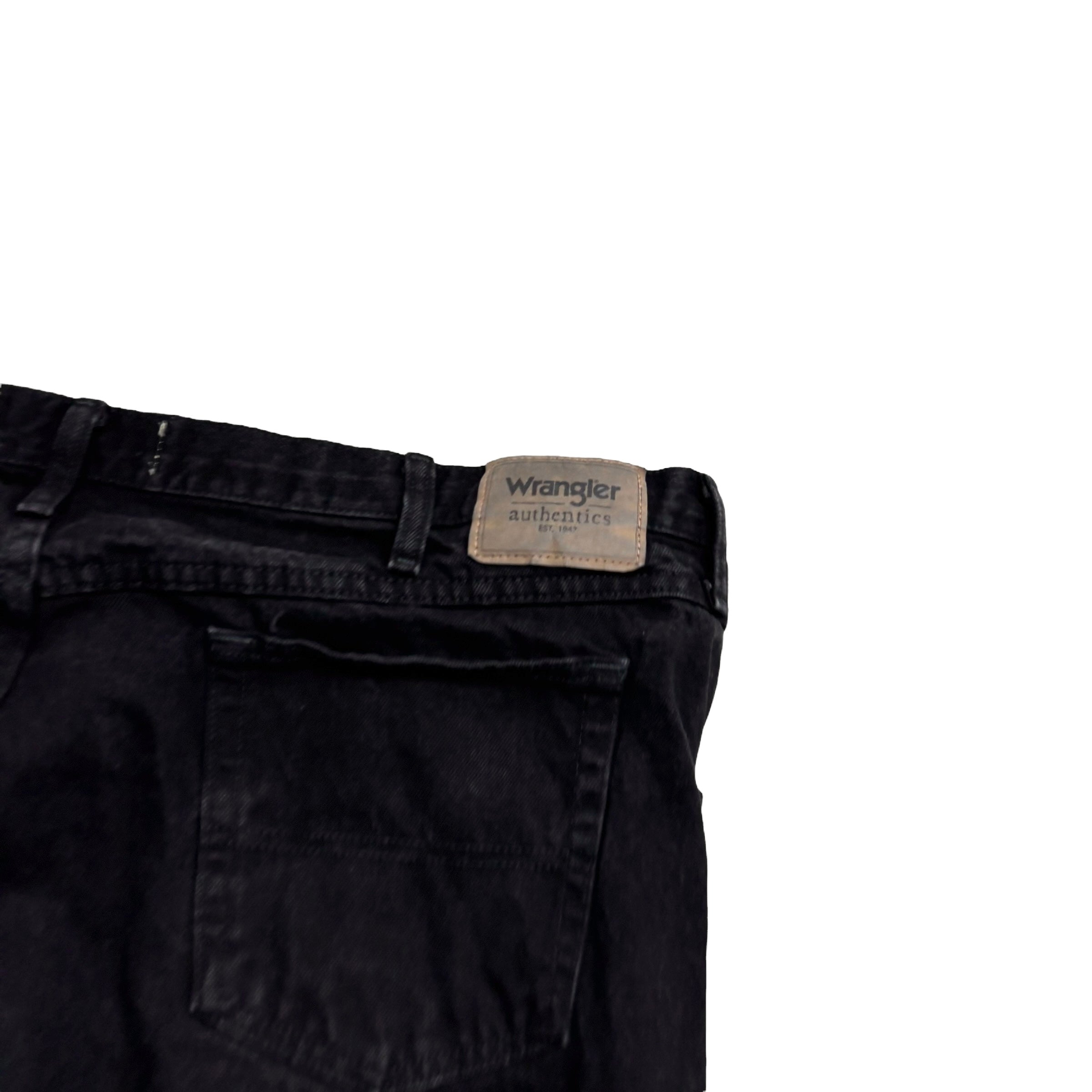 Wrangler Jeans W46 L34 Mens Black Baggy Relaxed Straight Fit Denim (E)