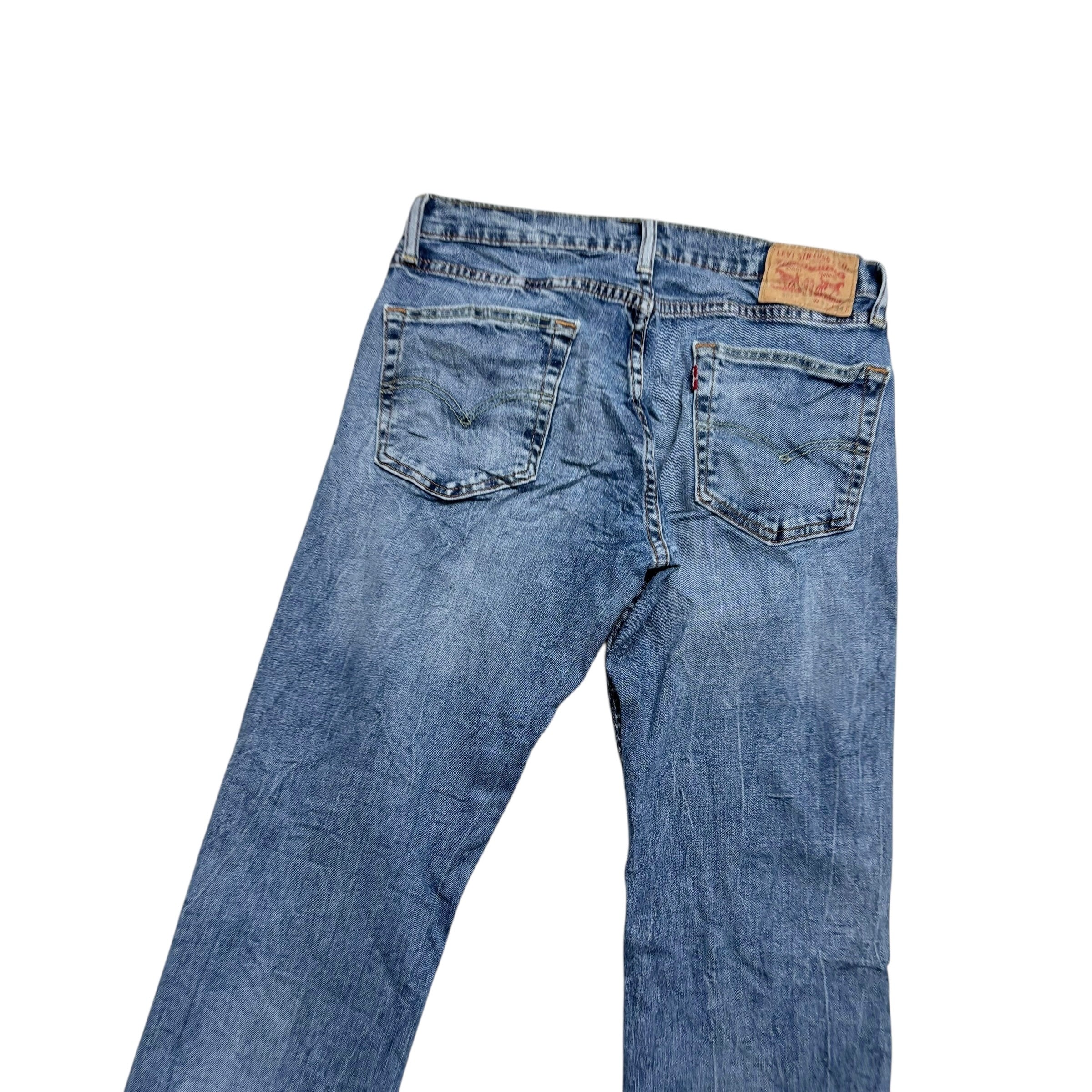 Levis 527 Jeans W32 L34 Mens Mid Blue Slim Bootcut Fit Stretch Denim (E)