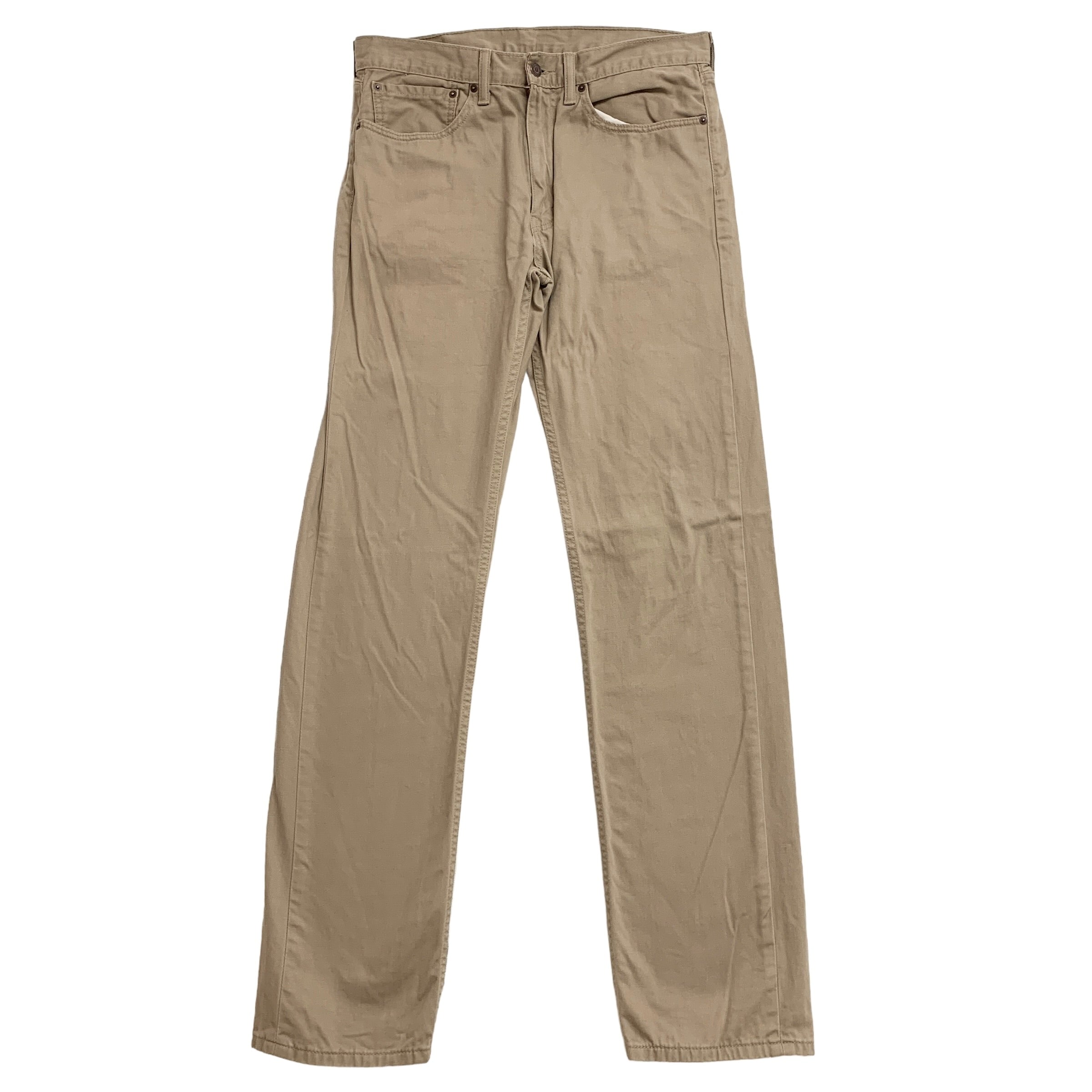 Levis 505 Trousers W34 L36 Mens Beige Stone Regular Straight Fit Cotton Pants