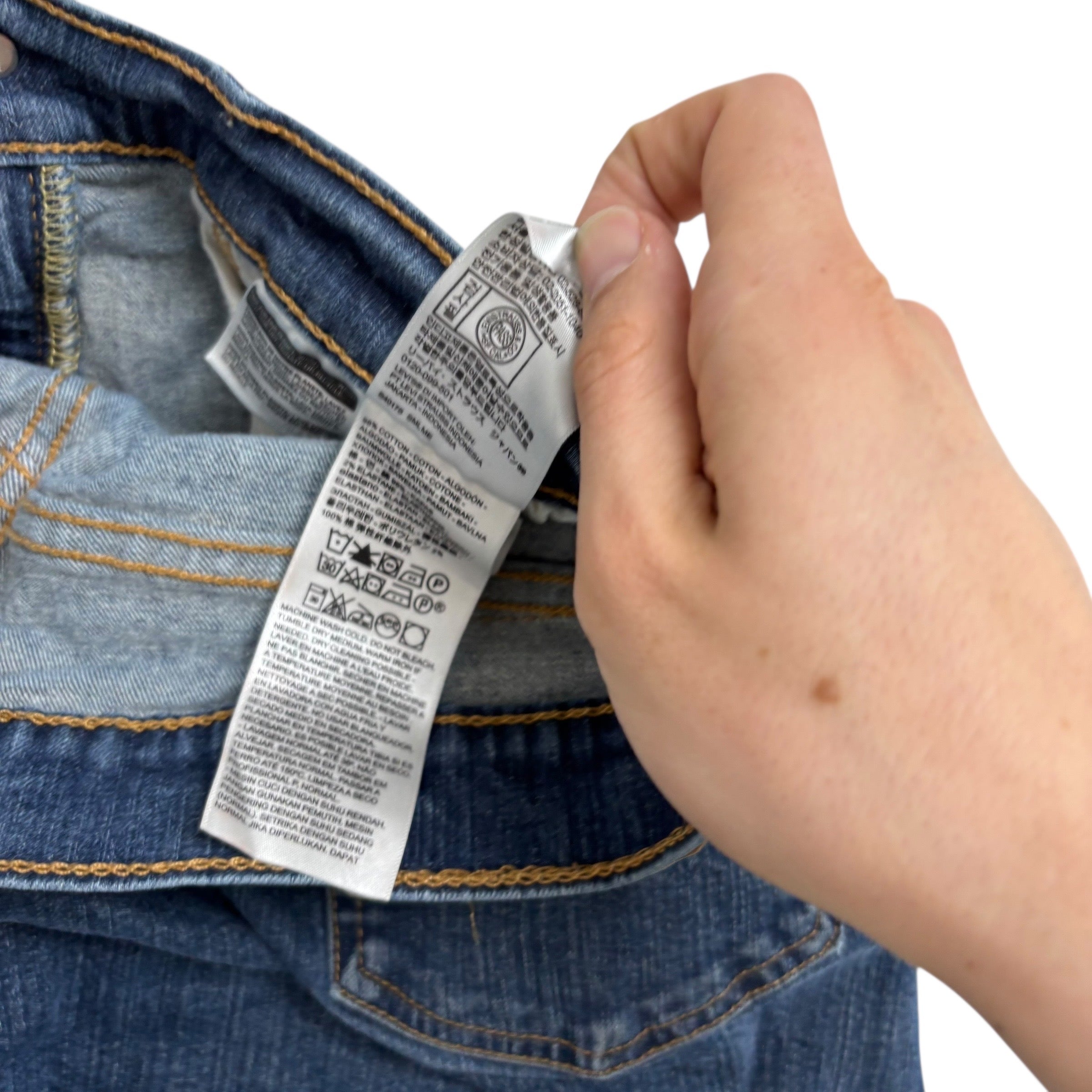 Levis 505 Jeans W33 L34 Mens Mid Blue Regular Straight Fit Stretch Denim (F)