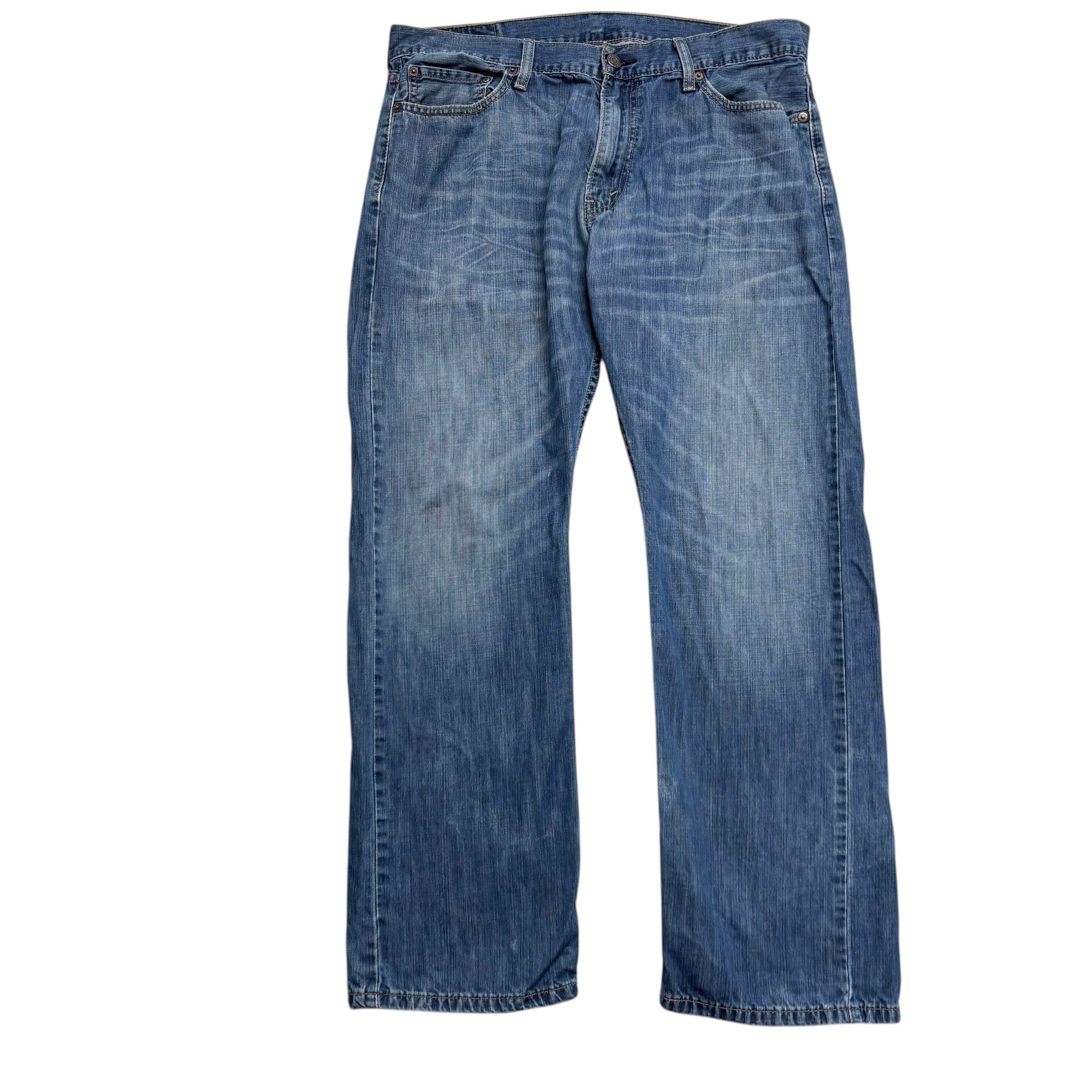 Levis 514 Jeans W36 L30 Mens Mid Blue Regular Straight Fit Denim (F)