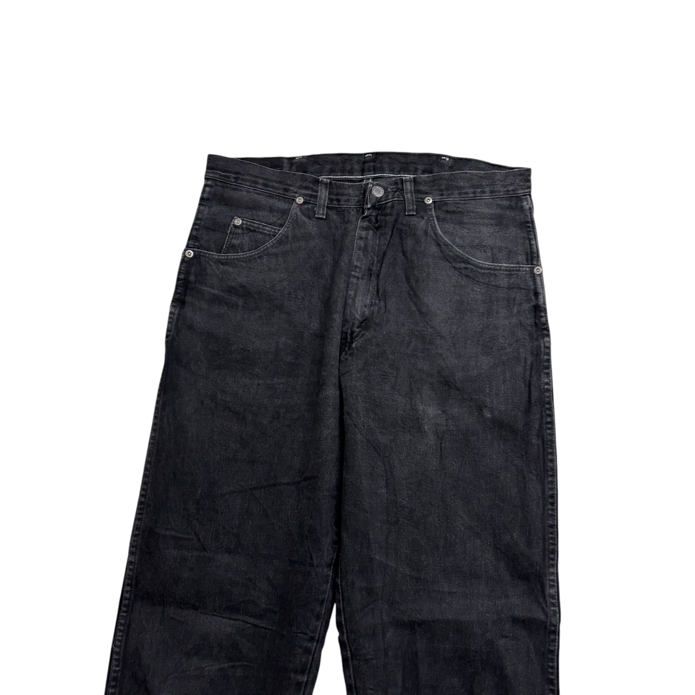 Wrangler Jeans W34 L34 Mens Black Regular Taper Fit Vintage 90s Denim
