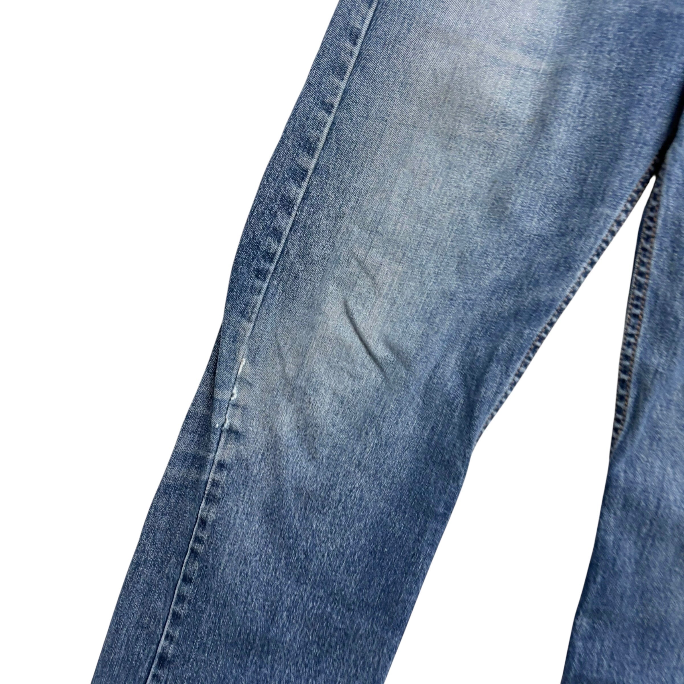 Levis 505 Jeans W34 L36 Mens Mid Blue Regular Straight Fit Stretch Denim (F)