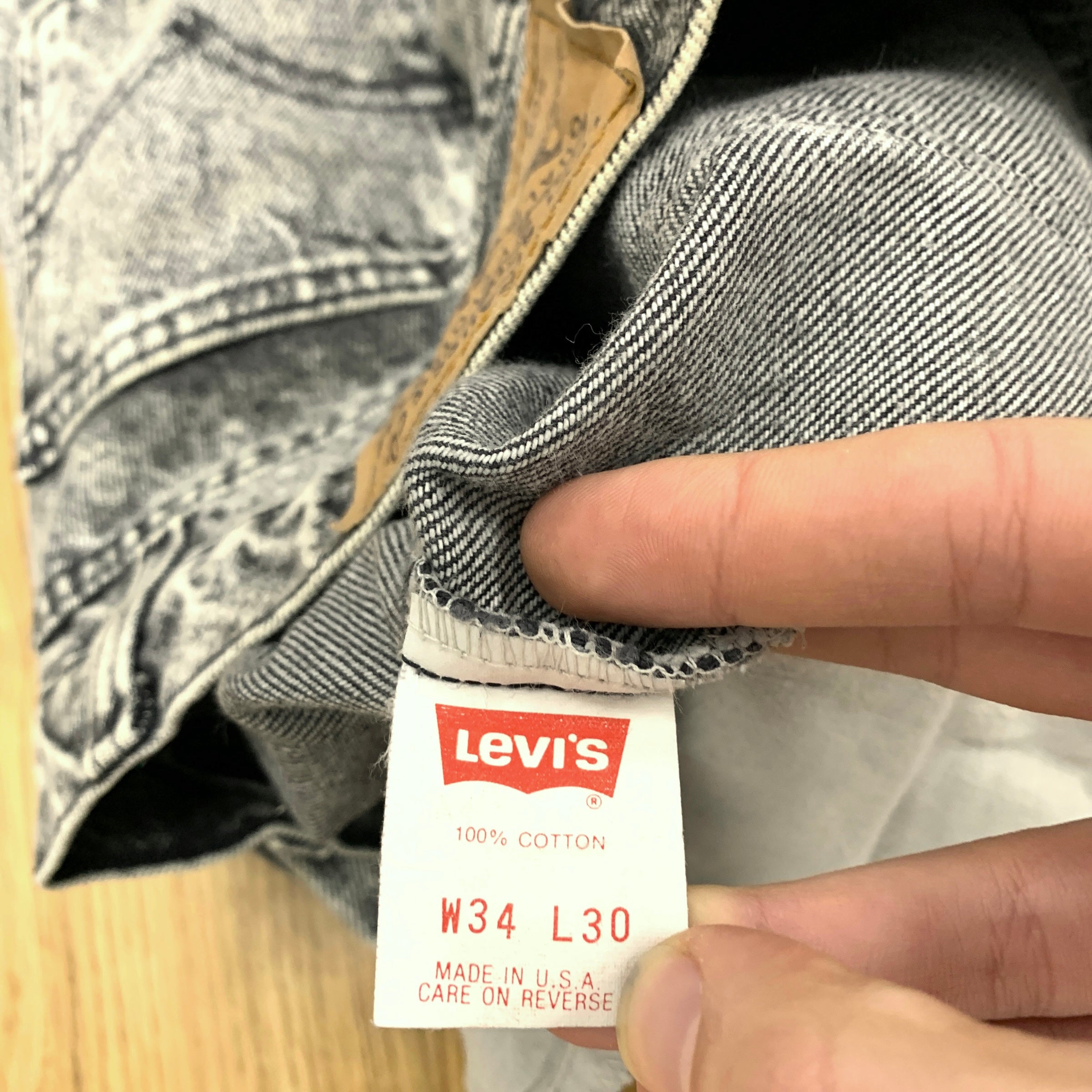 Levis 505 Jeans W32 L30 Mens Vintage Made In USA Grey Regular Straight Fit Denim