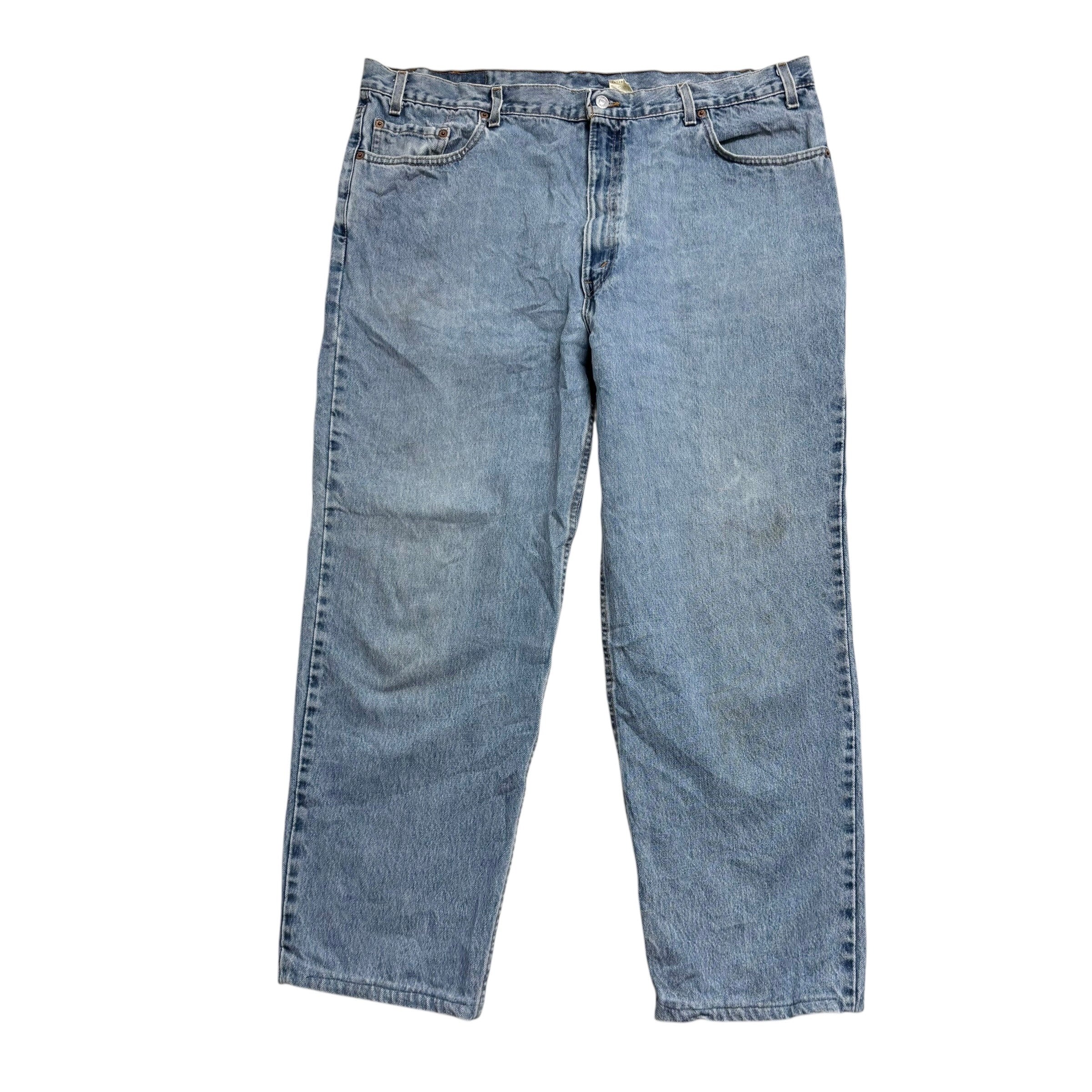 Levis 550 Jeans W42 L30 Mens Light Blue Relaxed Straight Made In USA Vintage (F)