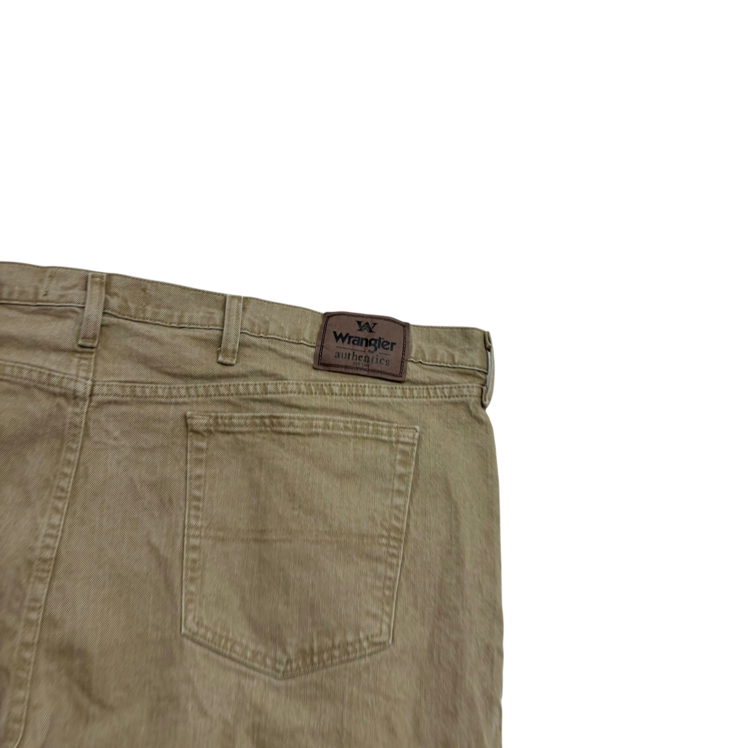 Wrangler Jeans W48 L29 Mens Beige Relaxed Straight Fit Denim (E)