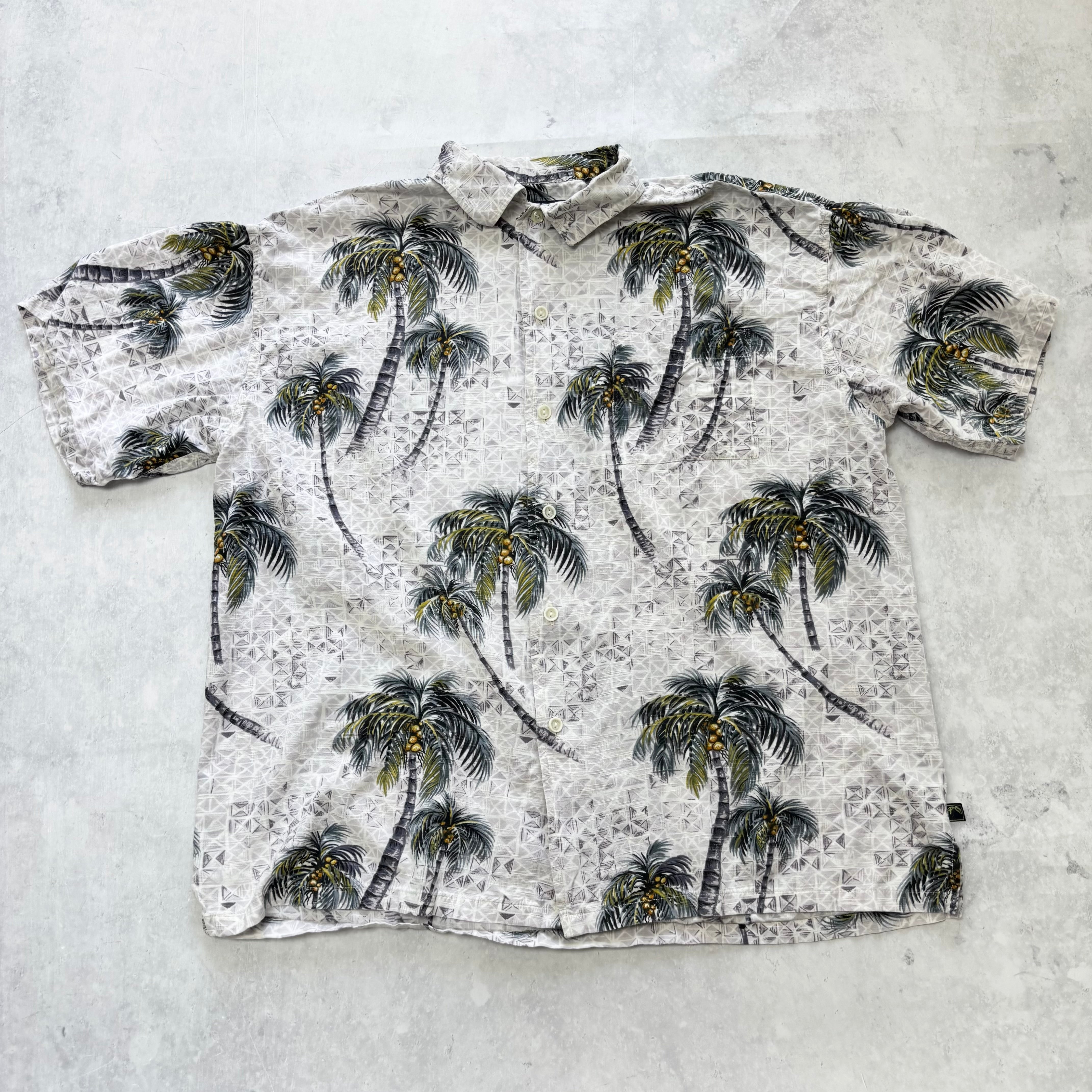 Vintage Hawaiian Shirt Mens Large Floral Aloha Short Sleeve Rayon Blend (E)