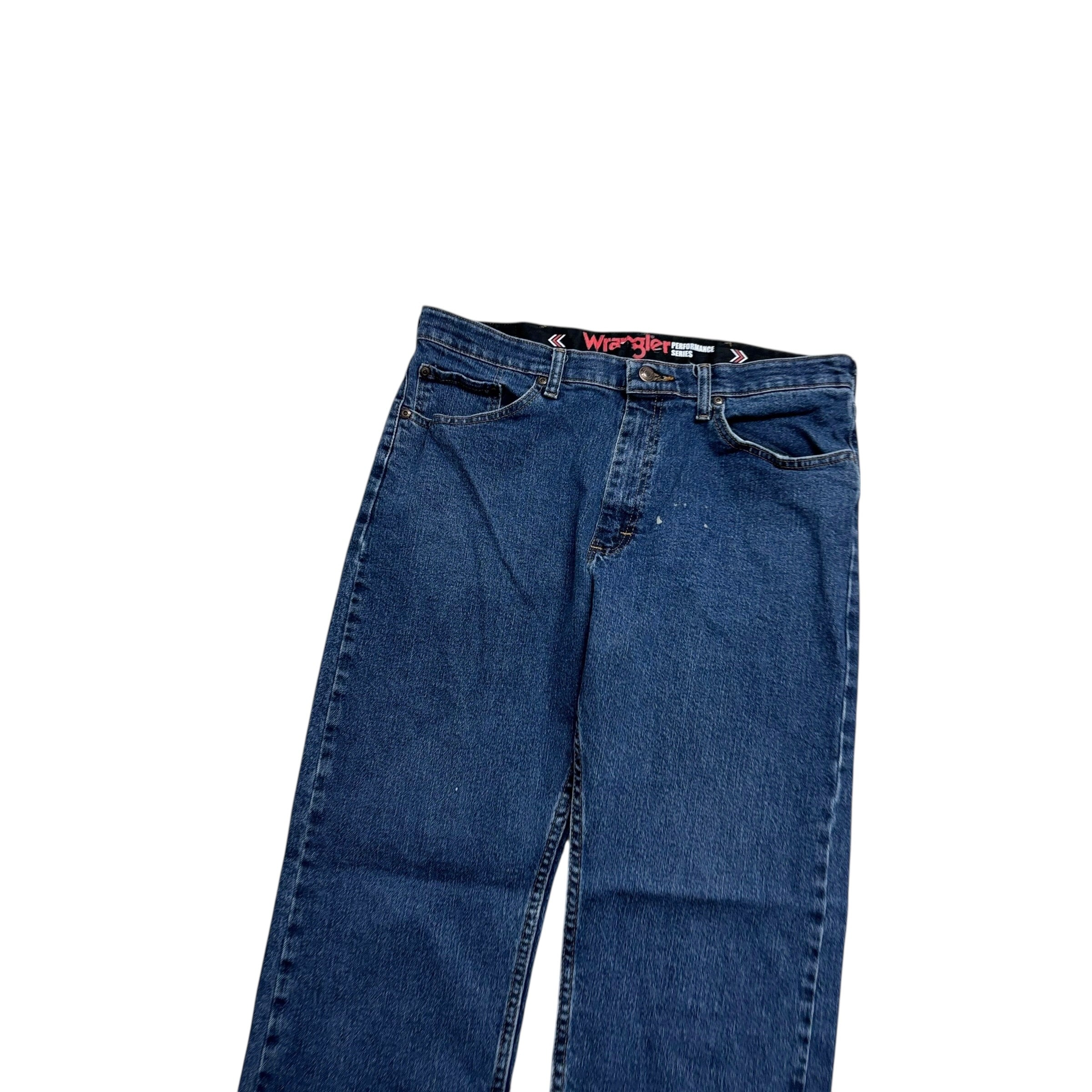 Wrangler Jeans W34 L29 Mens Dark Blue Regular Straight Fit Stretch Denim