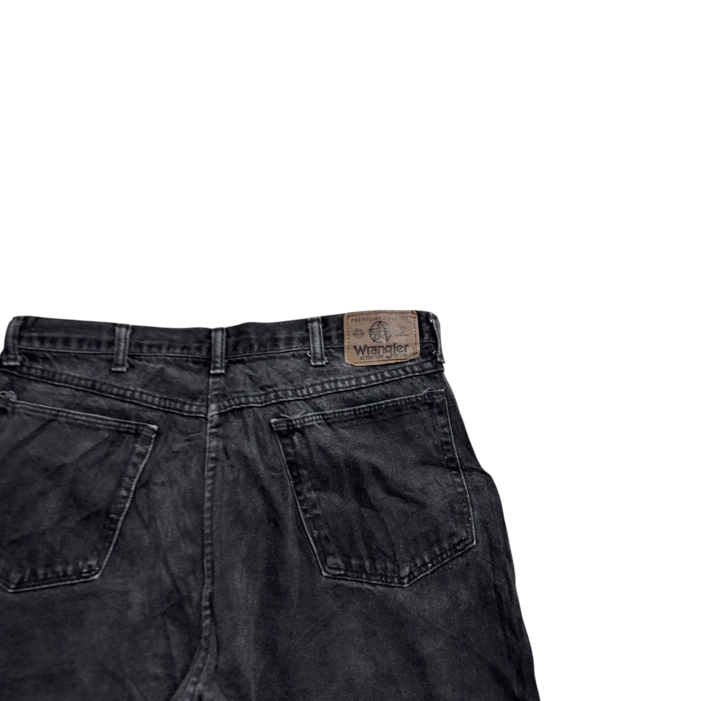 Vintage Wrangler Baggy Jorts W34 Mens Denim Shorts Black Relaxed Fit (E)