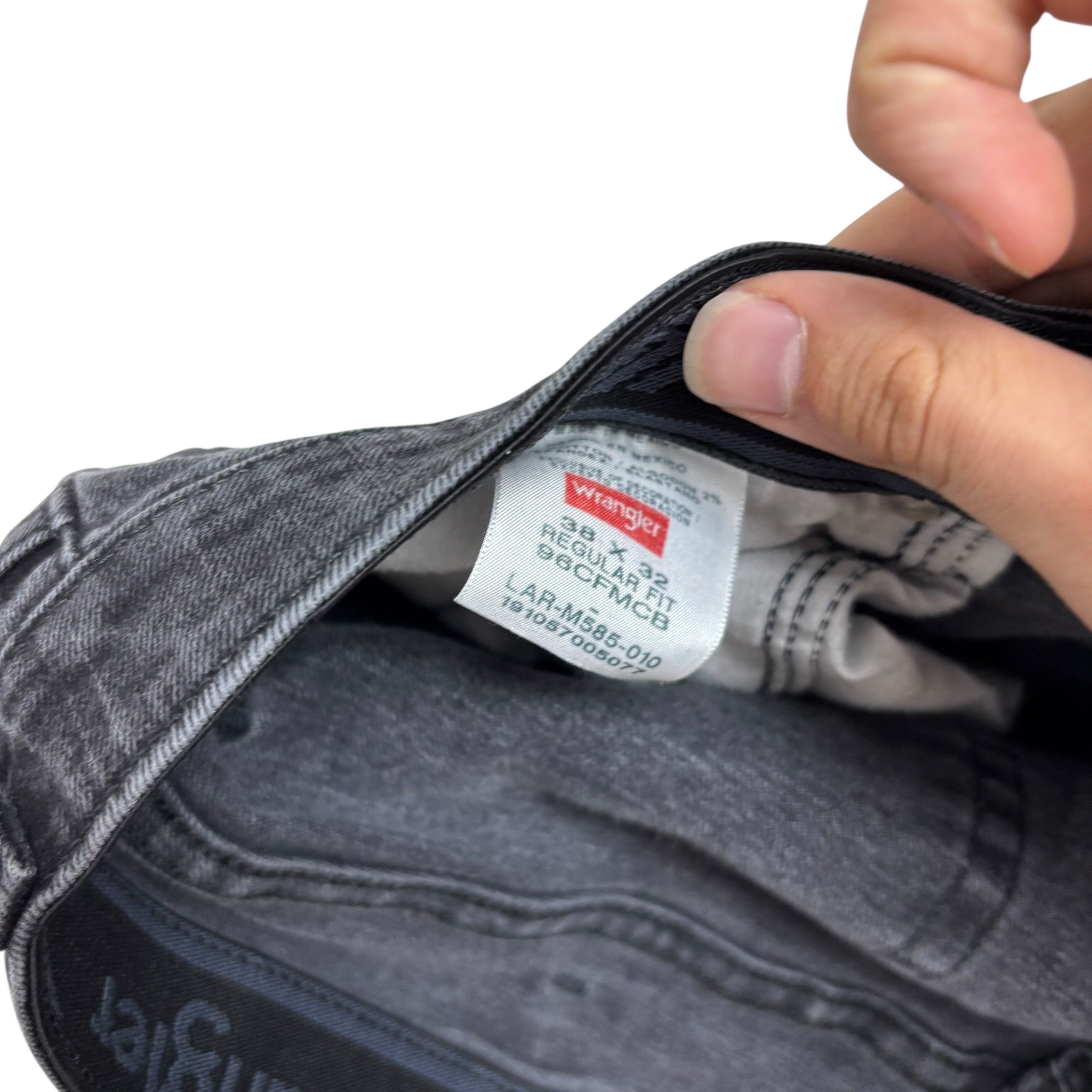 Wrangler Jeans W38 L32 Mens Black Regular Straight Fit Stretch Denim