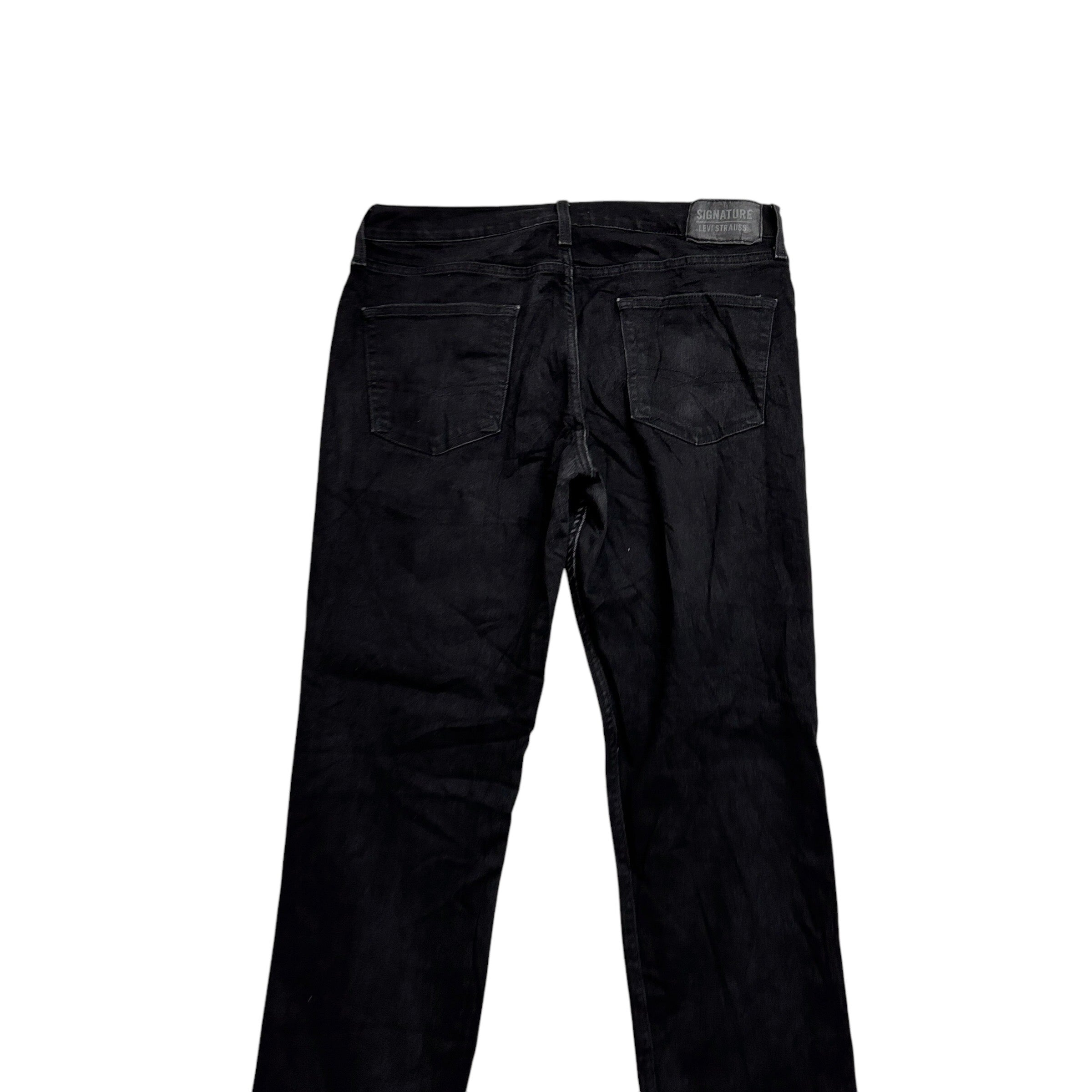 Levis Signature Jeans W34 L34 Mens Black Slim Fit Stretch Denim (E)