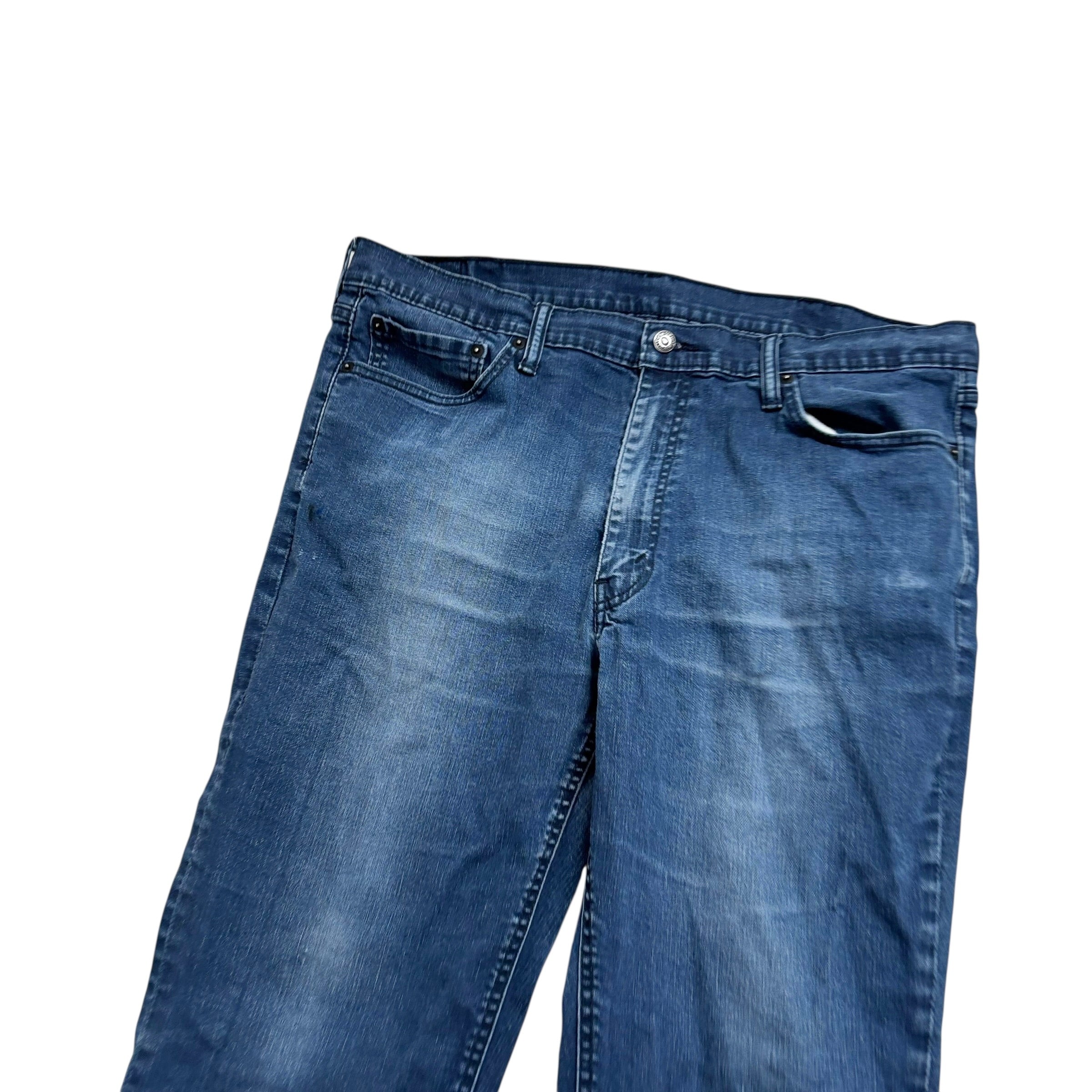 Levis 541 Jeans W40 L30 Mens Navy Blue Athletic Tapered Fit Stretch Denim (F)