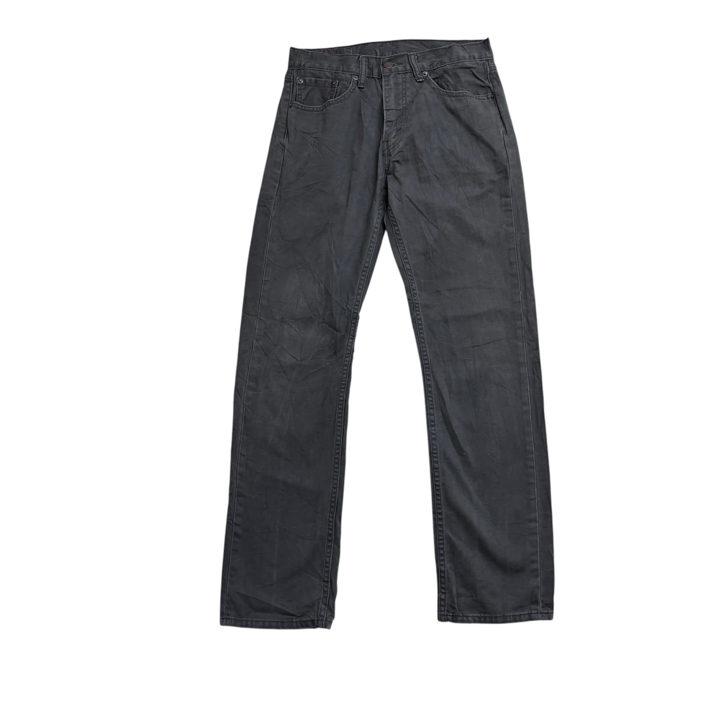 Levis 505 Trousers W30 L32 Mens Grey Regular Straight Fit Cotton Pants (E)
