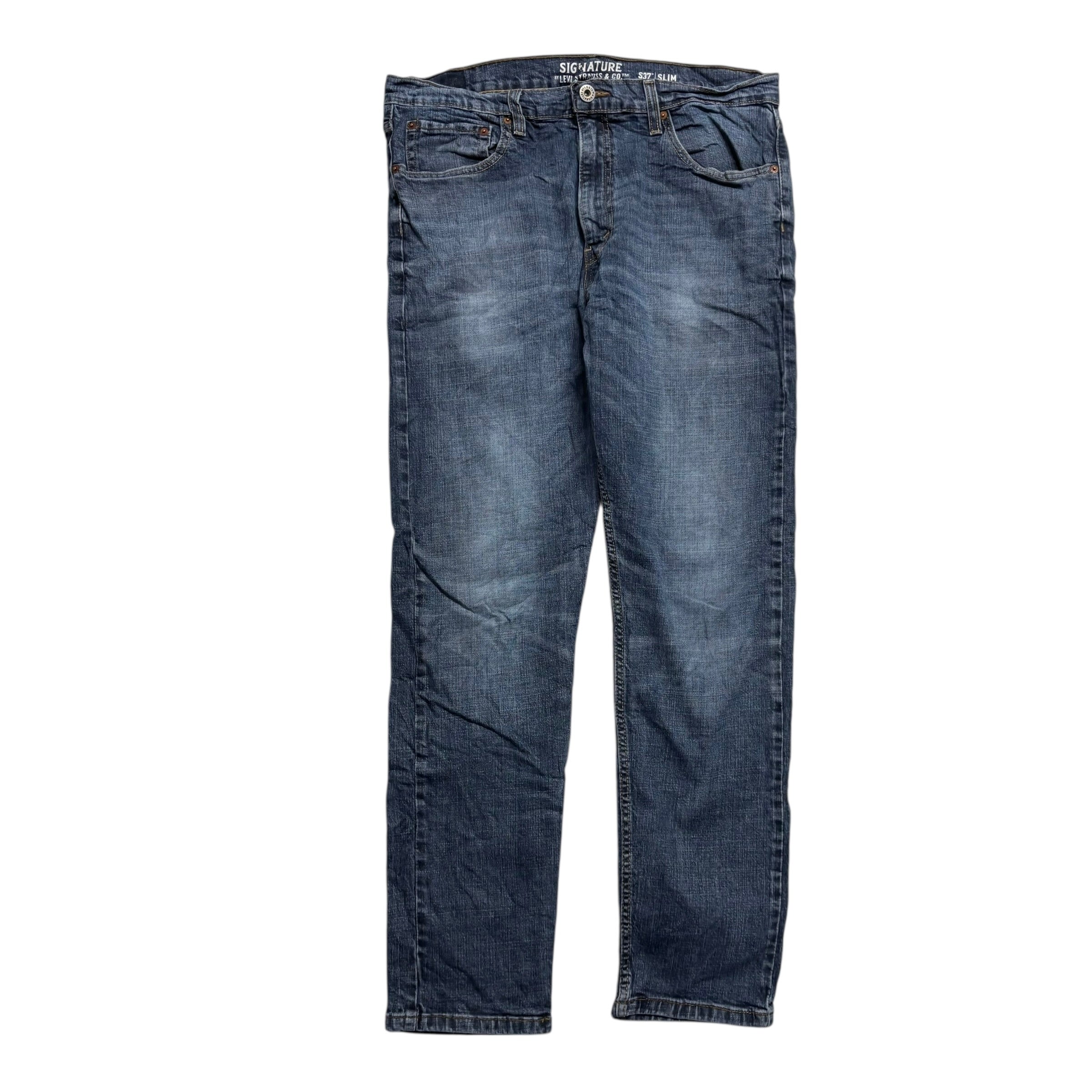 Levis Signature Jeans W36 L32 Mens Dark Blue Slim Fit Stretch Denim (E)