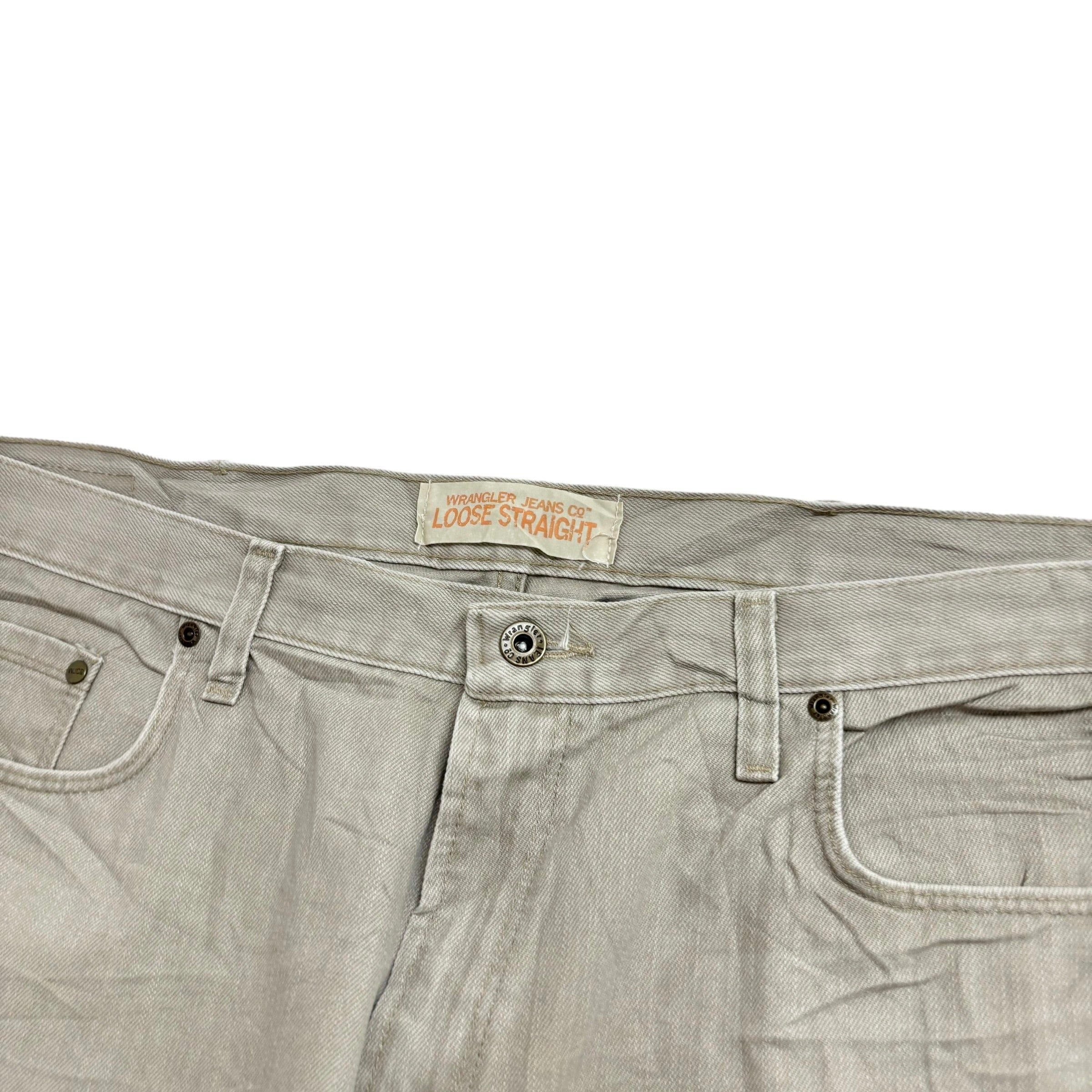 Wrangler Jeans W40 L30 Mens Beige Stone Baggy Relaxed Straight Fit Denim