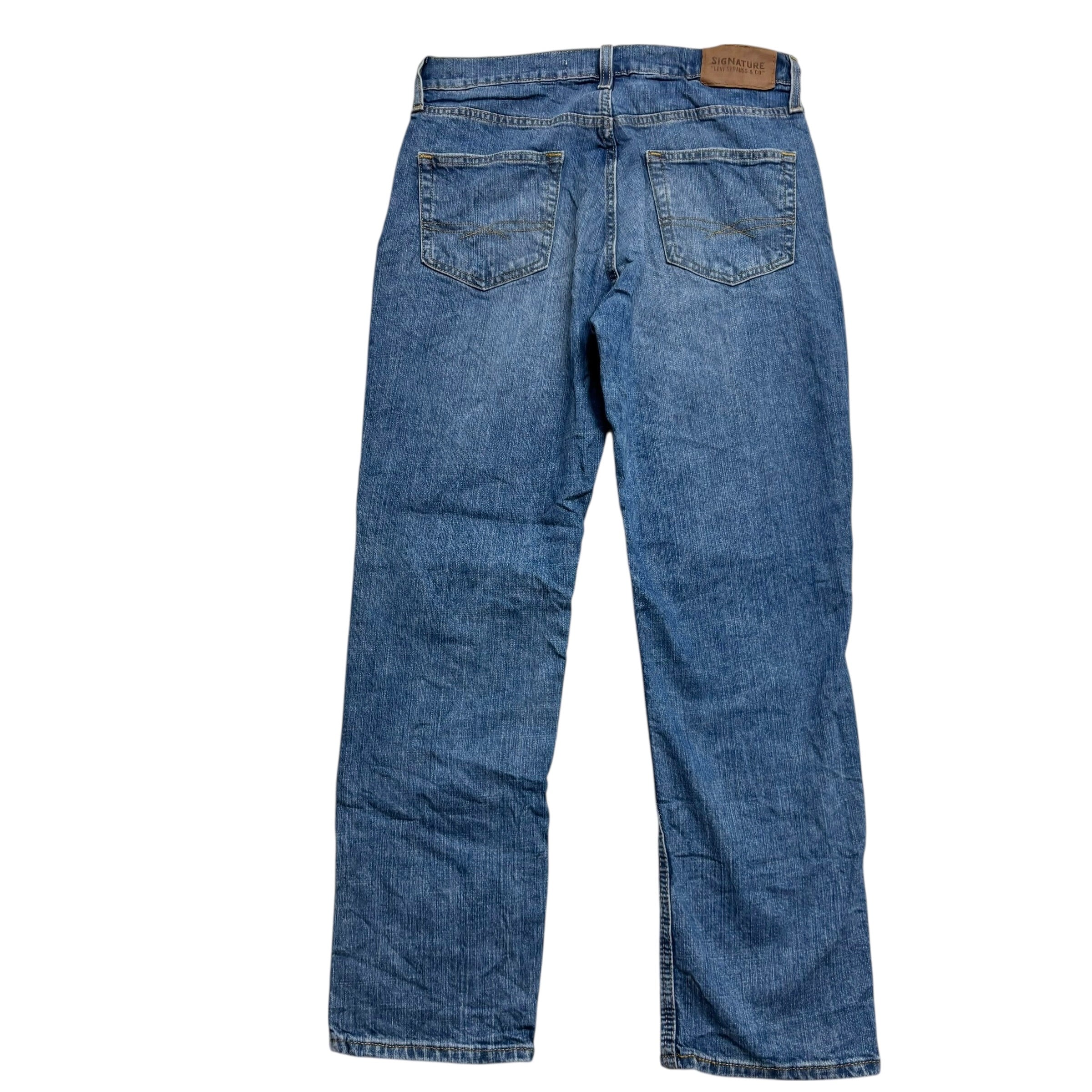 Levis Signature Jeans W30 L29 Mens Mid Blue Athletic Tapered Fit Stretch (E)