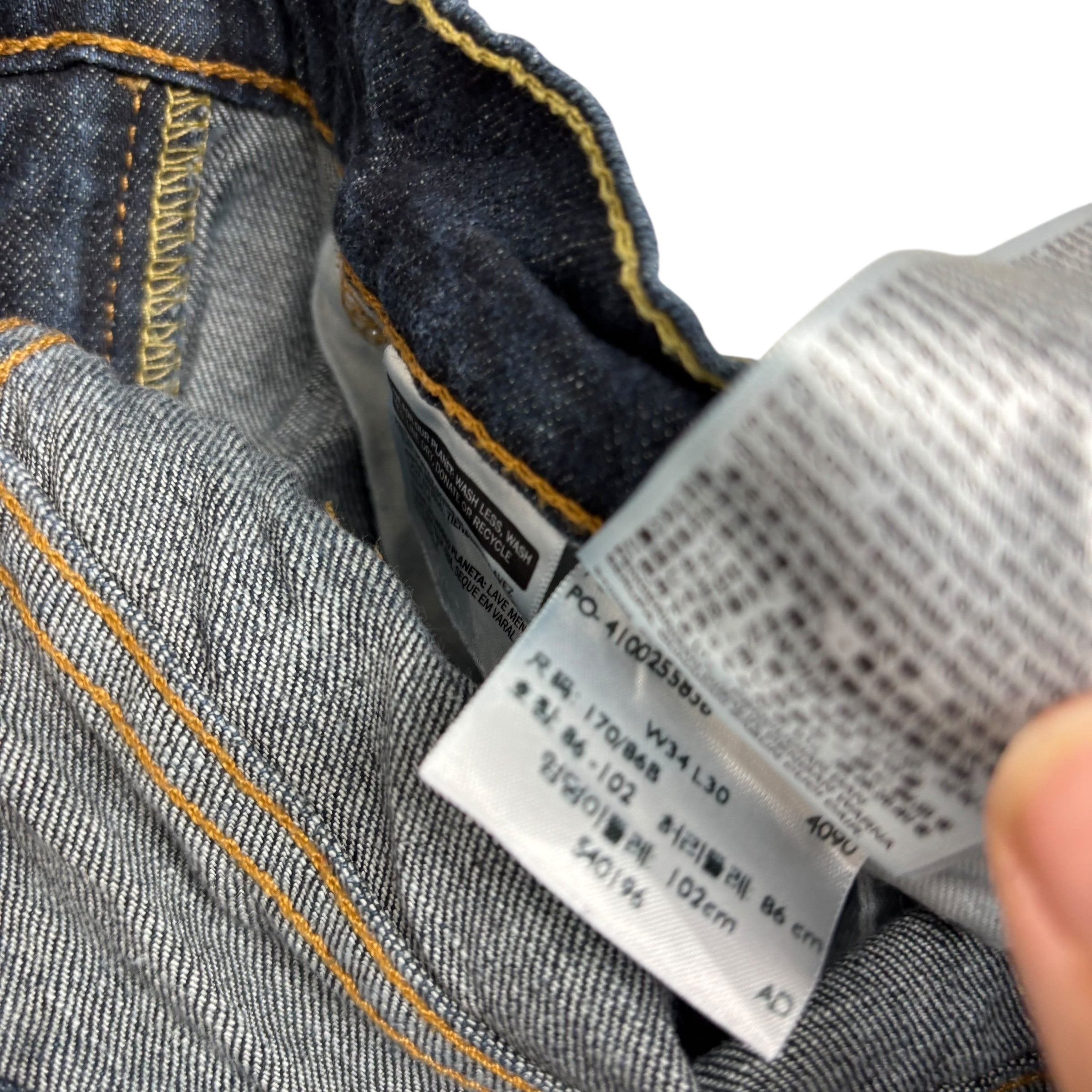 Levis 541 Jeans W33 L29 Mens Dark Blue Athletic Tapered Fit Stretch Denim