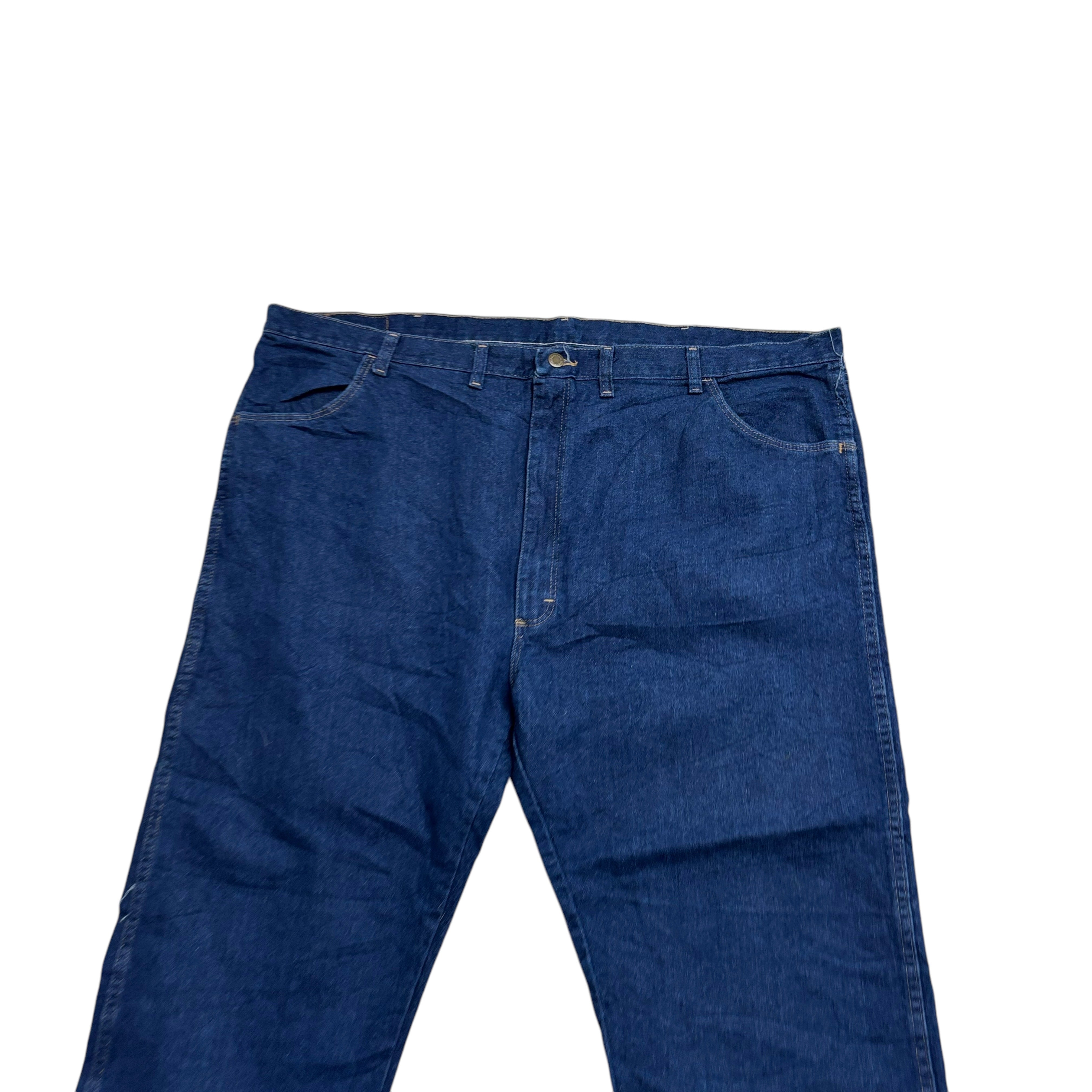 Wrangler Jeans W48 L30 Mens Dark Blue Regular Straight Fit Vintage Denim (E)
