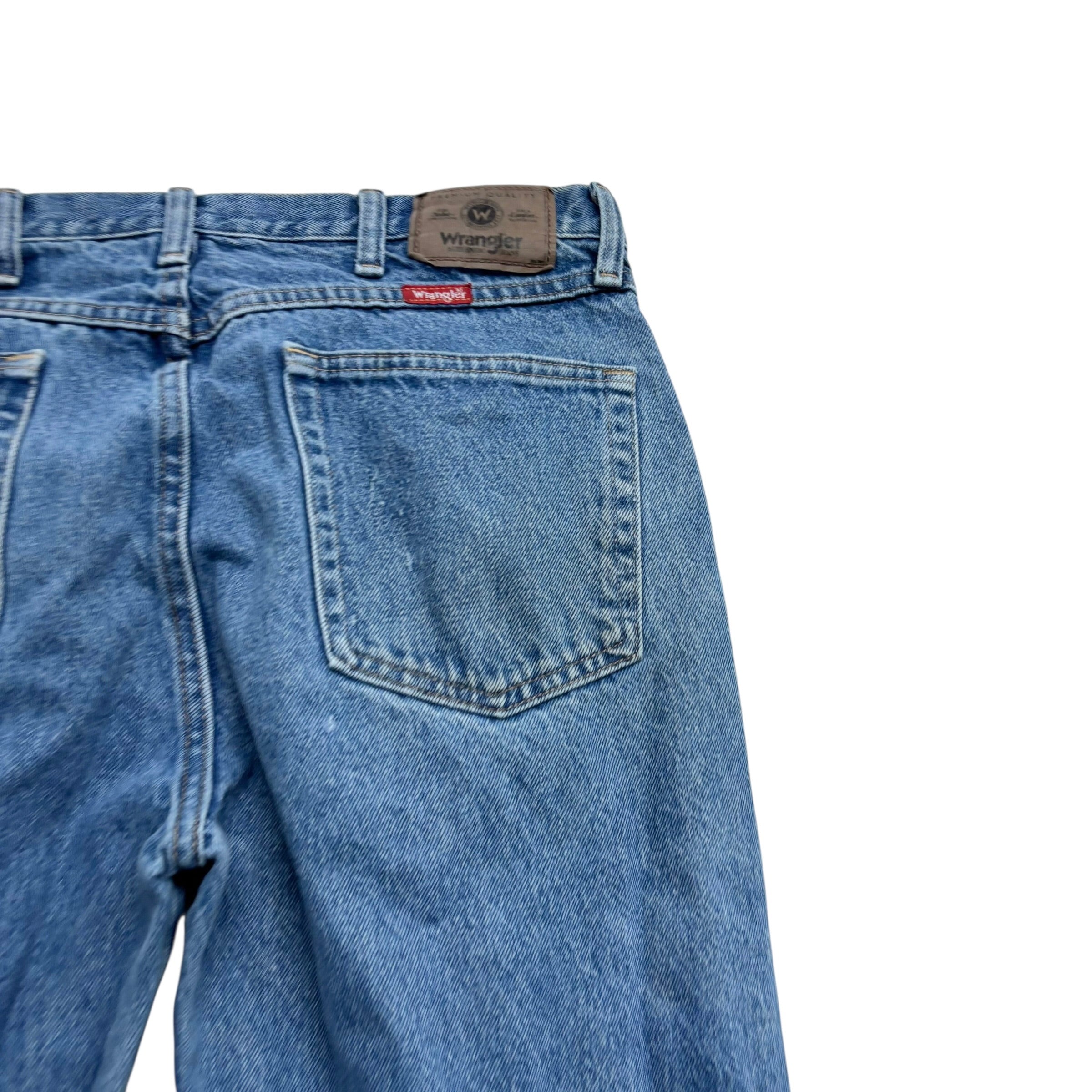 Wrangler Jeans W34 L34 Mens Mid Blue Regular Straight Fit Denim