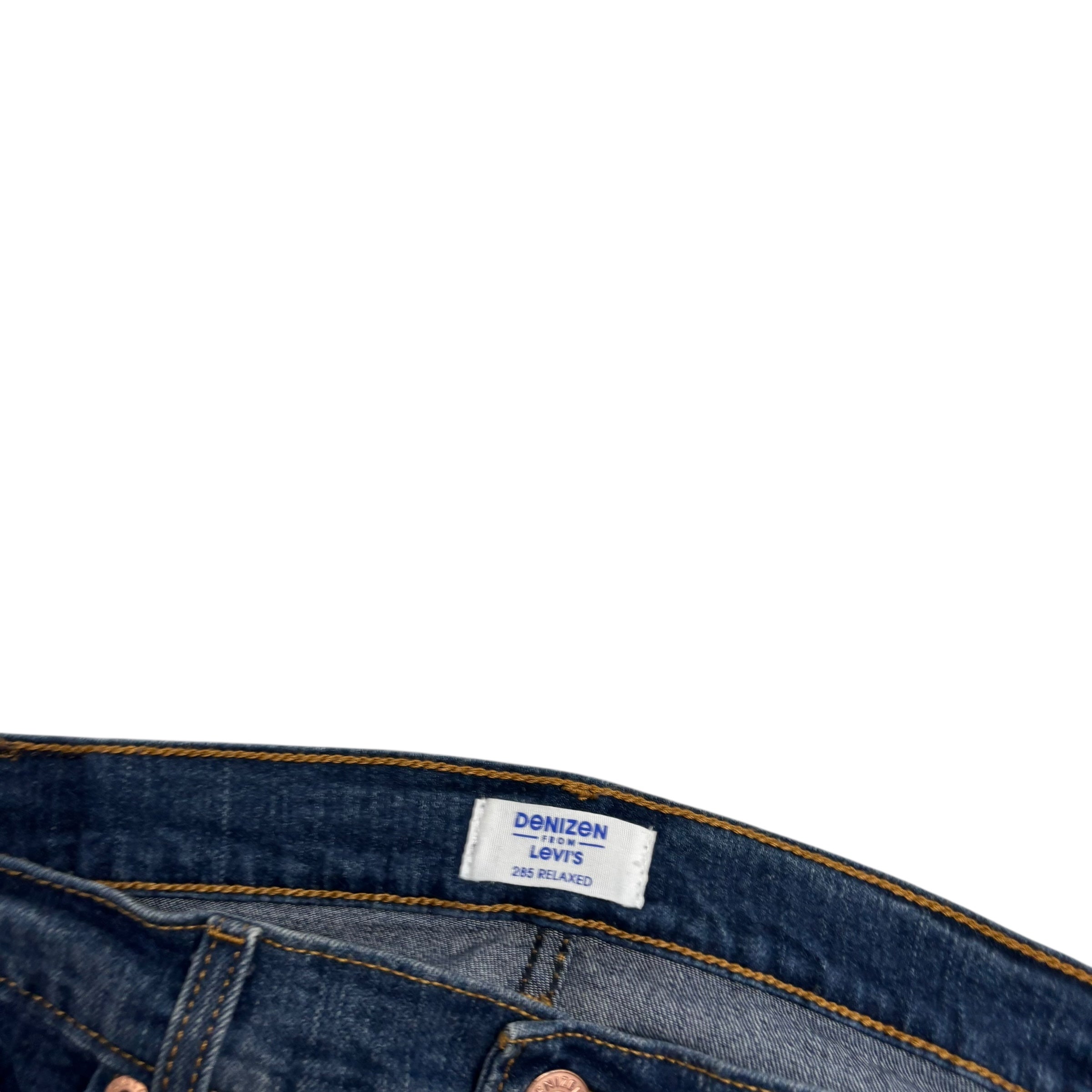 Levis Denizen Jeans W34 L32 Mens Dark Blue Relaxed Straight Fit Stretch Denim (E)