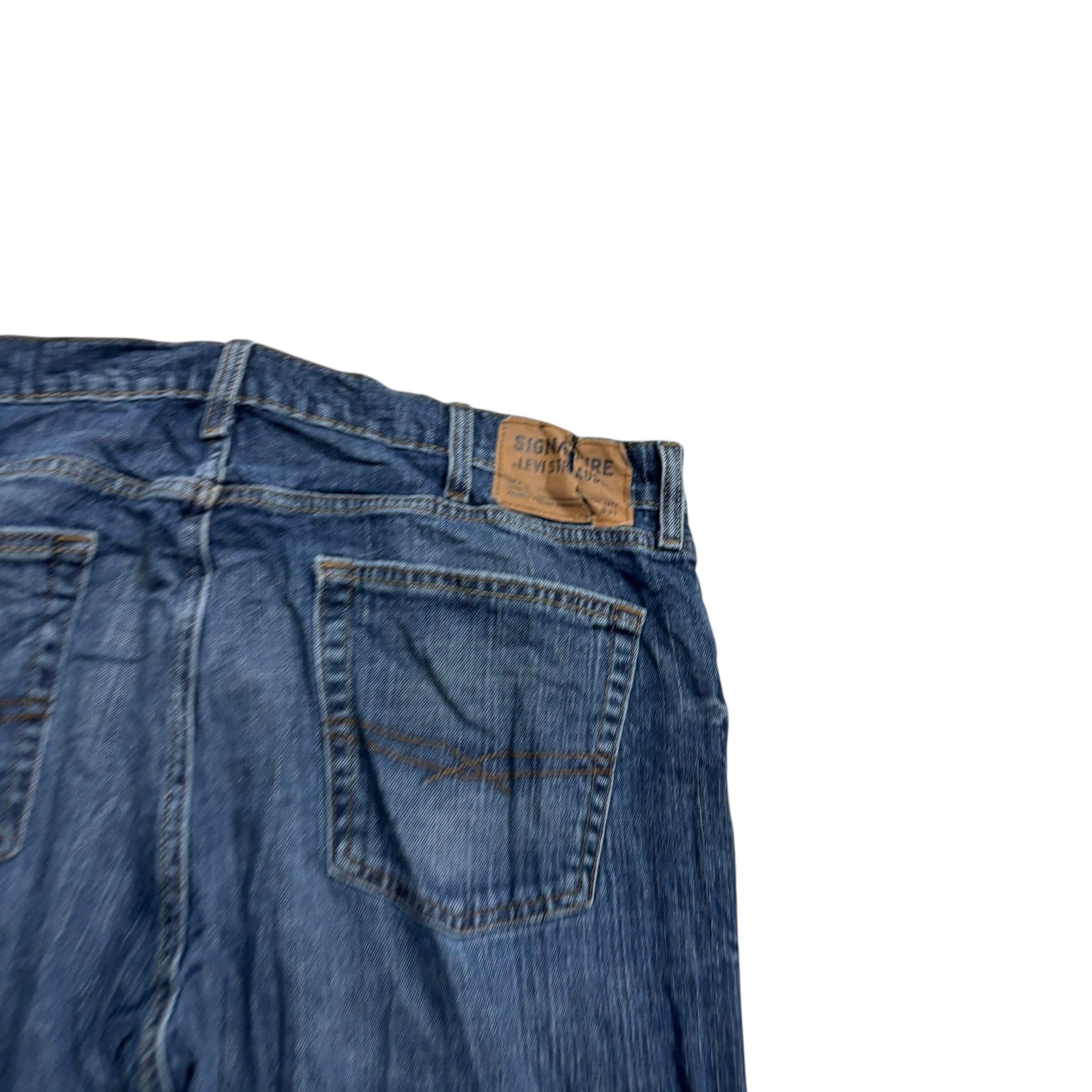 Levis Signature Jeans W38 L32 Mens Mid Blue Regular Straight Fit Stretch