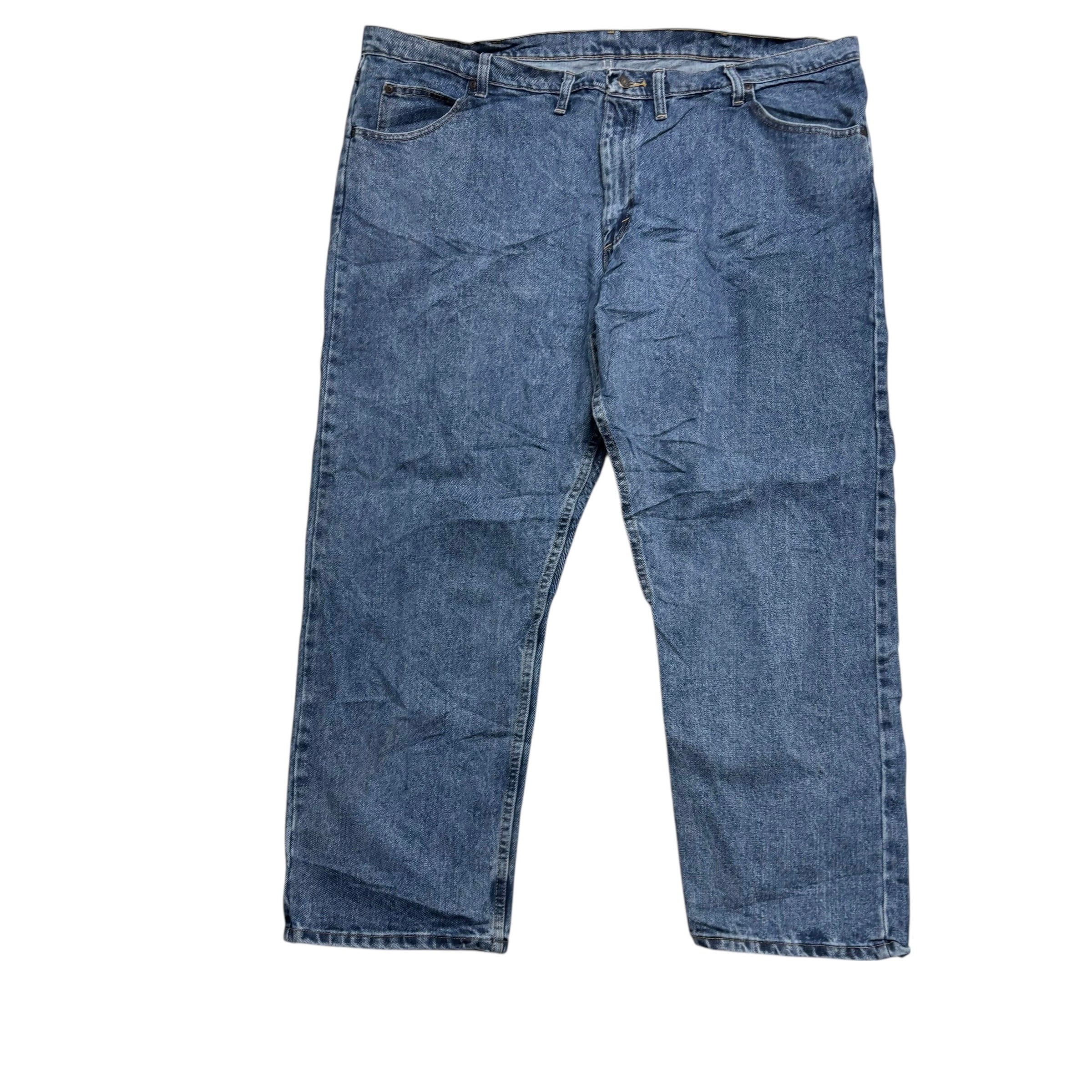 Wrangler Jeans W46 L29 Mens Mid Blue Relaxed Straight Fit Denim (E)