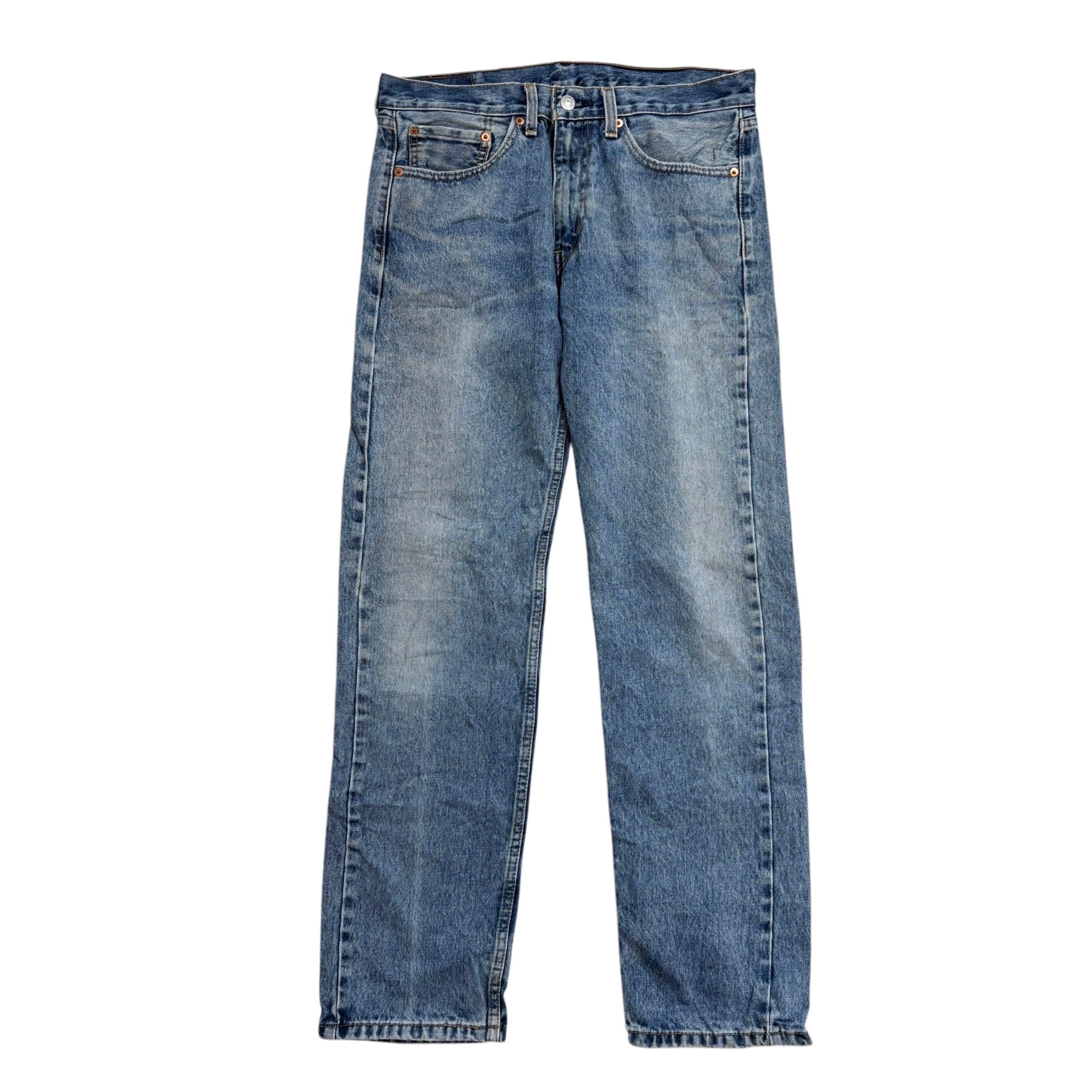 Levis 505 Jeans W32 L32 Mens Light Blue Regular Straight Fit Denim