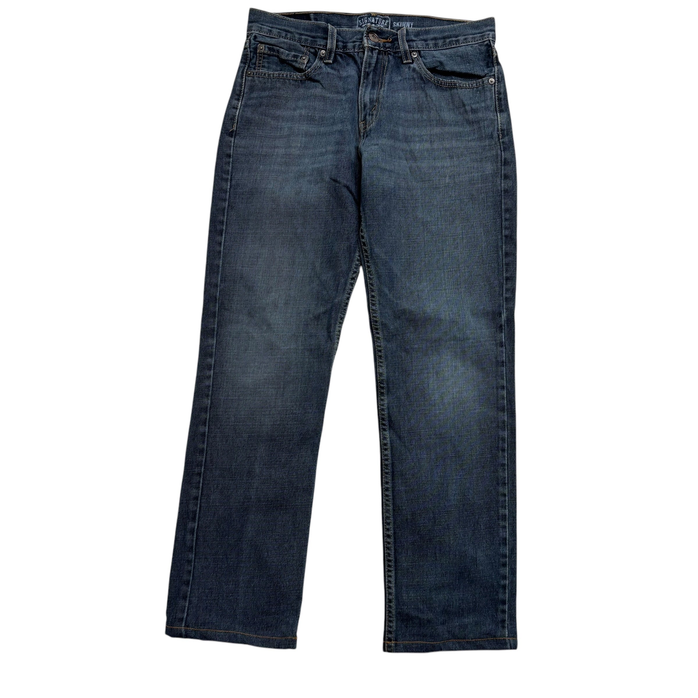 Levis Signature Jeans W31 L29 Mens Dark Blue Skinny Fit Vintage Denim