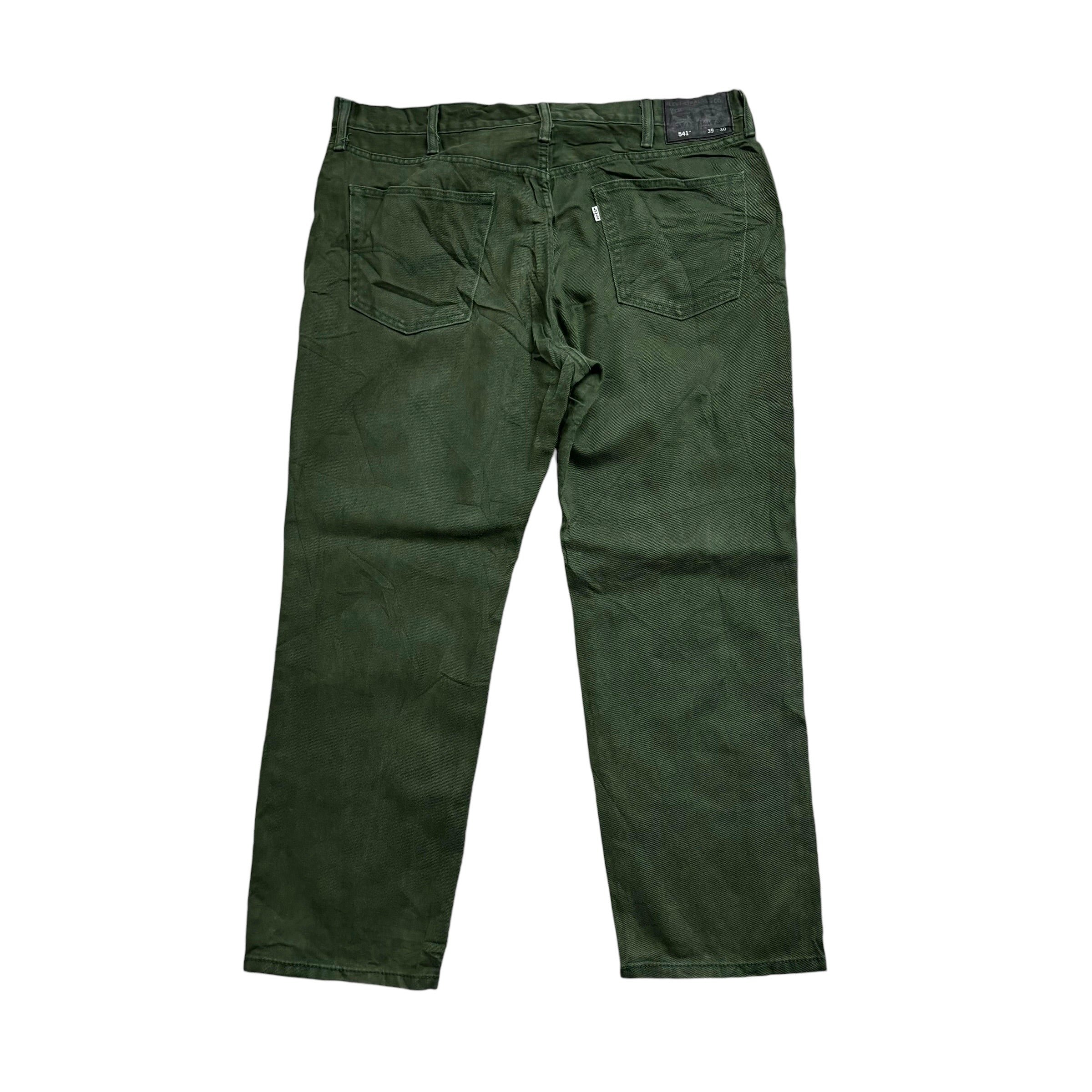 Levis 541 Trousers W39 L29 Mens Green Athletic Tapered Fit Cotton Pants