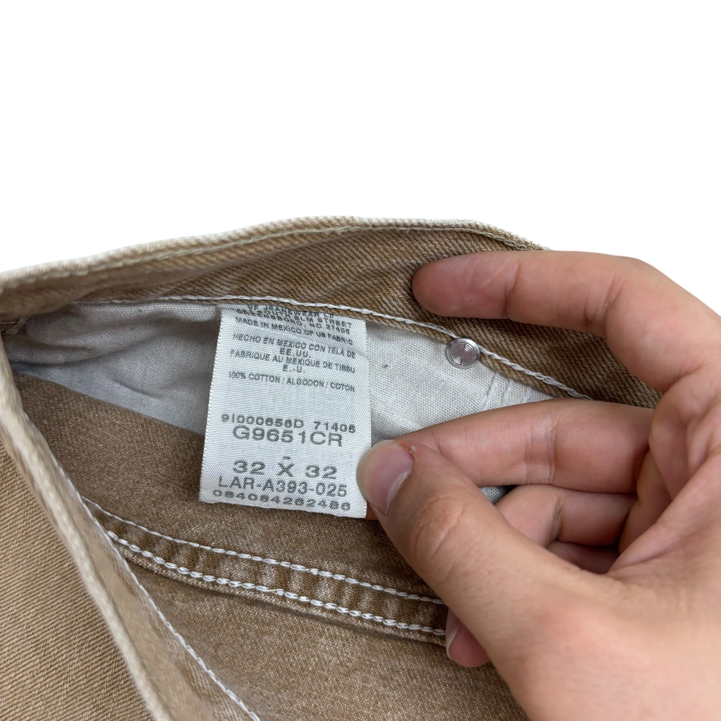 Wrangler Jeans W32 L32 Mens Beige Tan Regular Straight Fit Denim