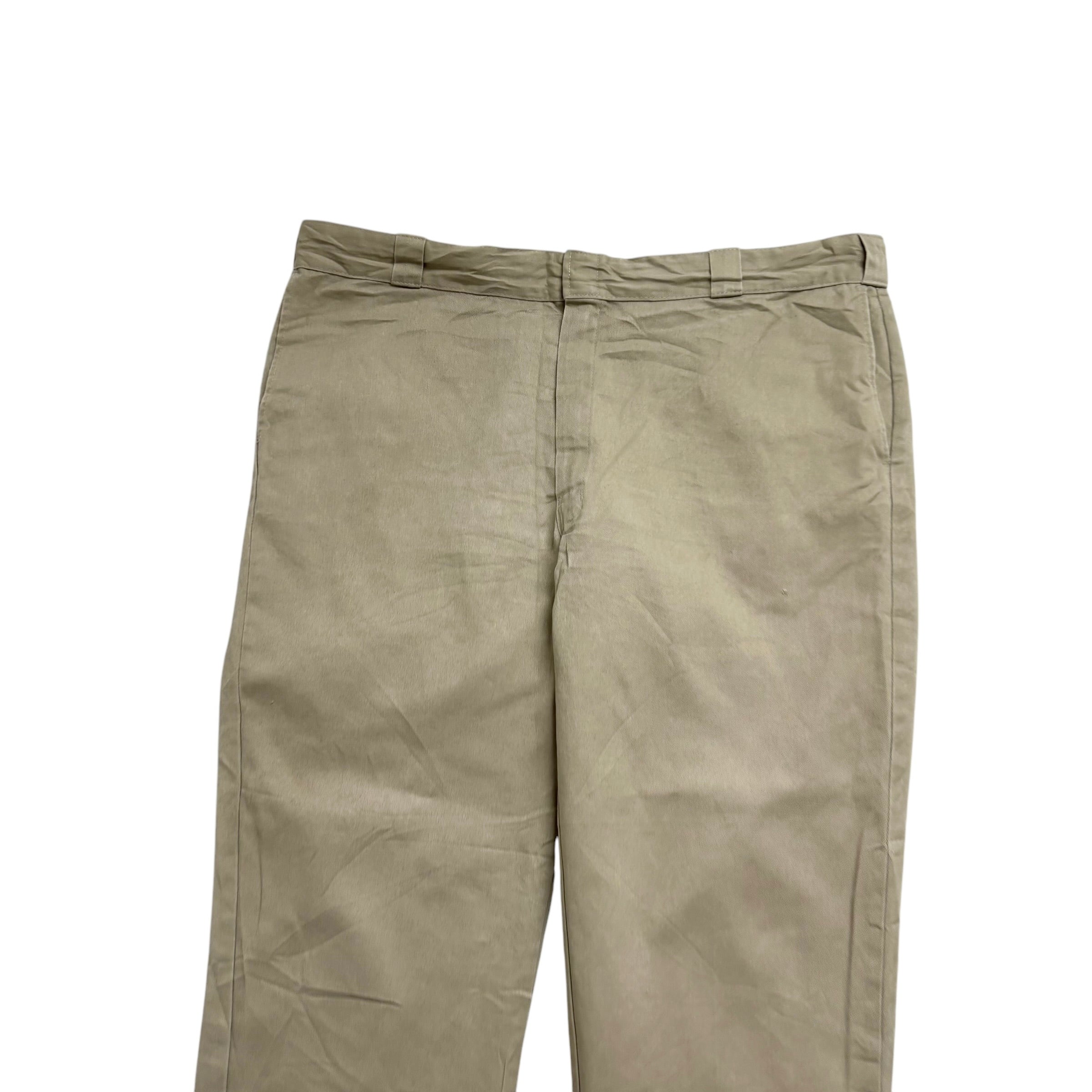 Dickies 874 Trousers W44 L32 Mens Beige Pants Original Straight Fit Workwear
