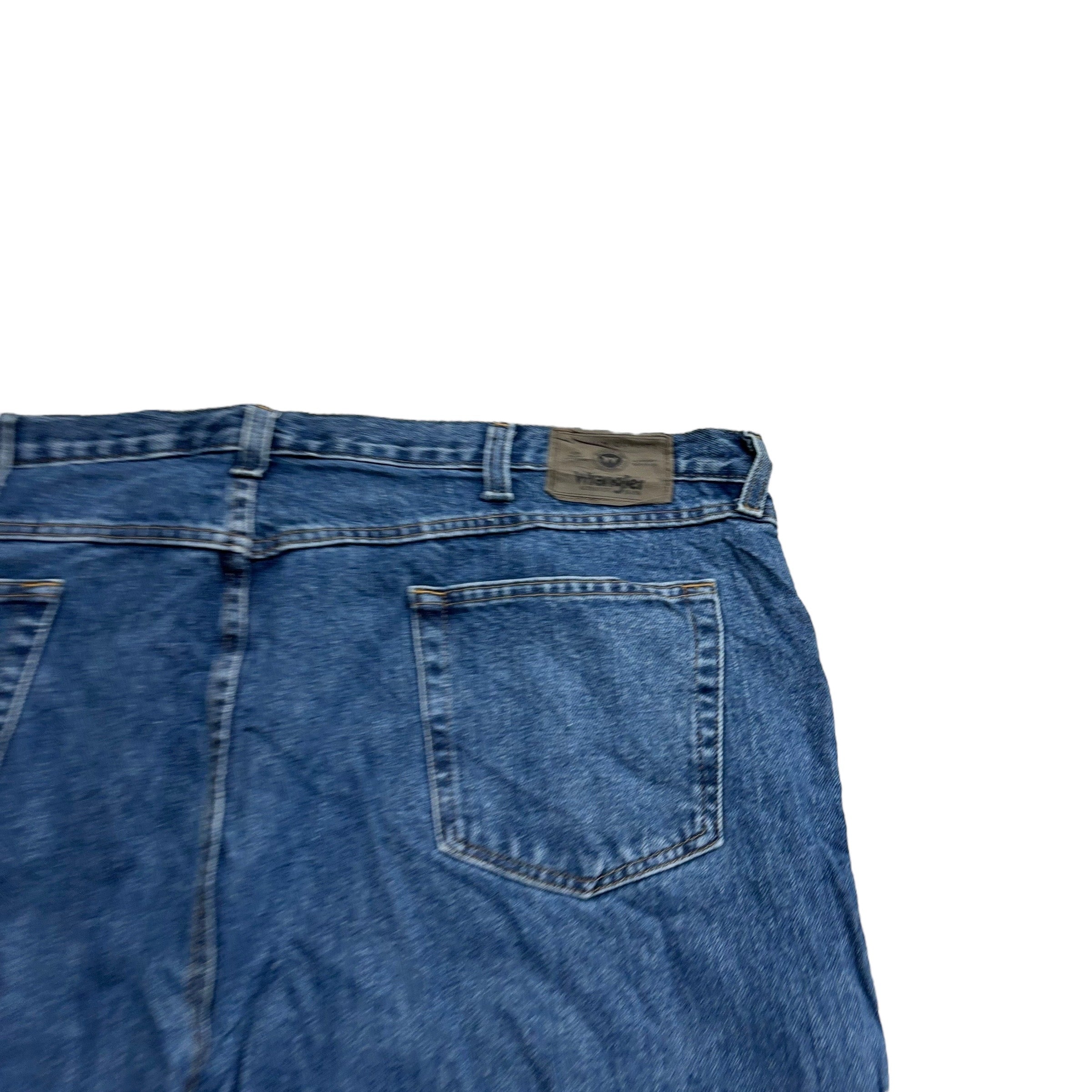 Wrangler Jeans W48 L30 Mens Mid Blue Relaxed Straight Fit Denim (E)