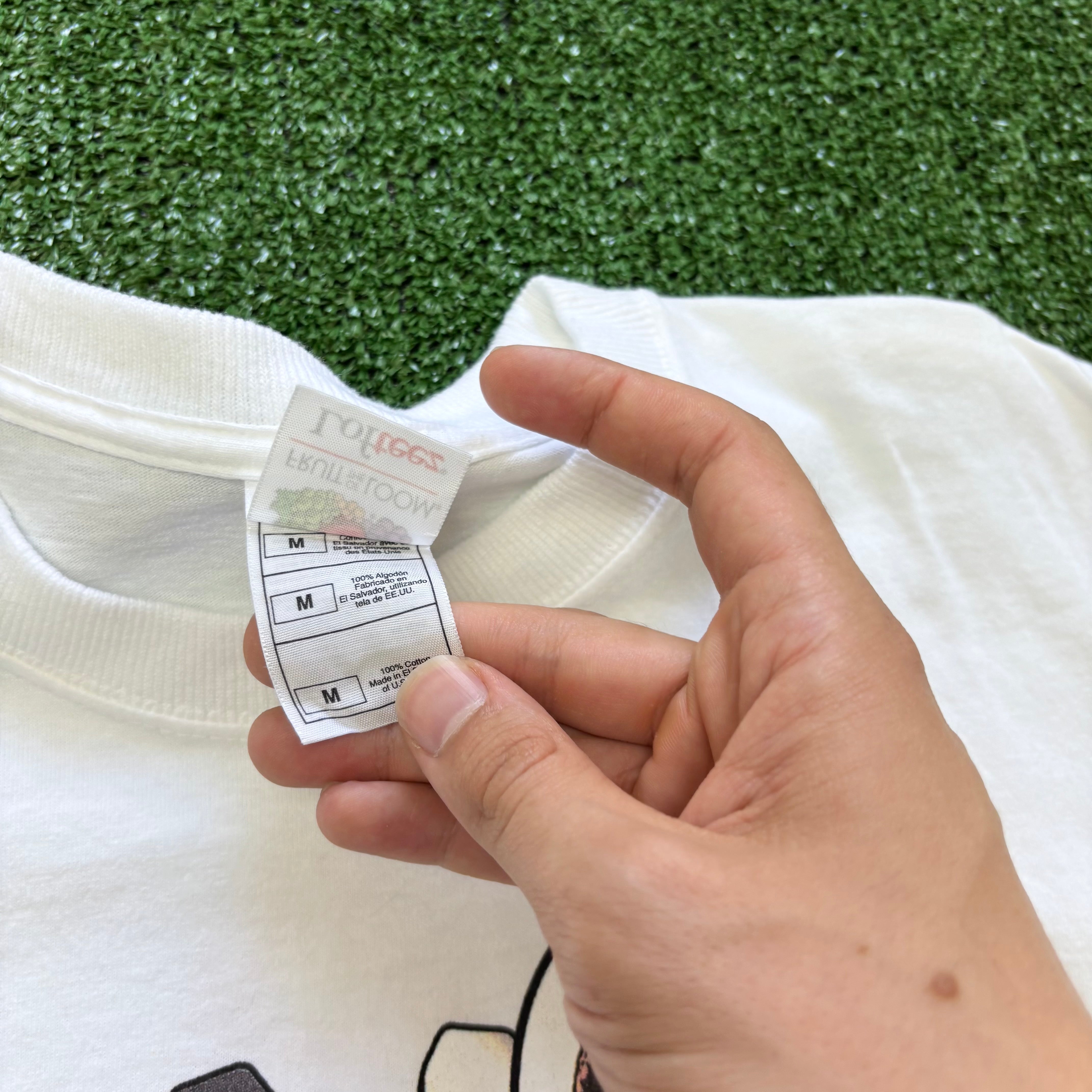 Vintage T Shirt Mens Medium White Graphic Print 00s Cycling USA (E)