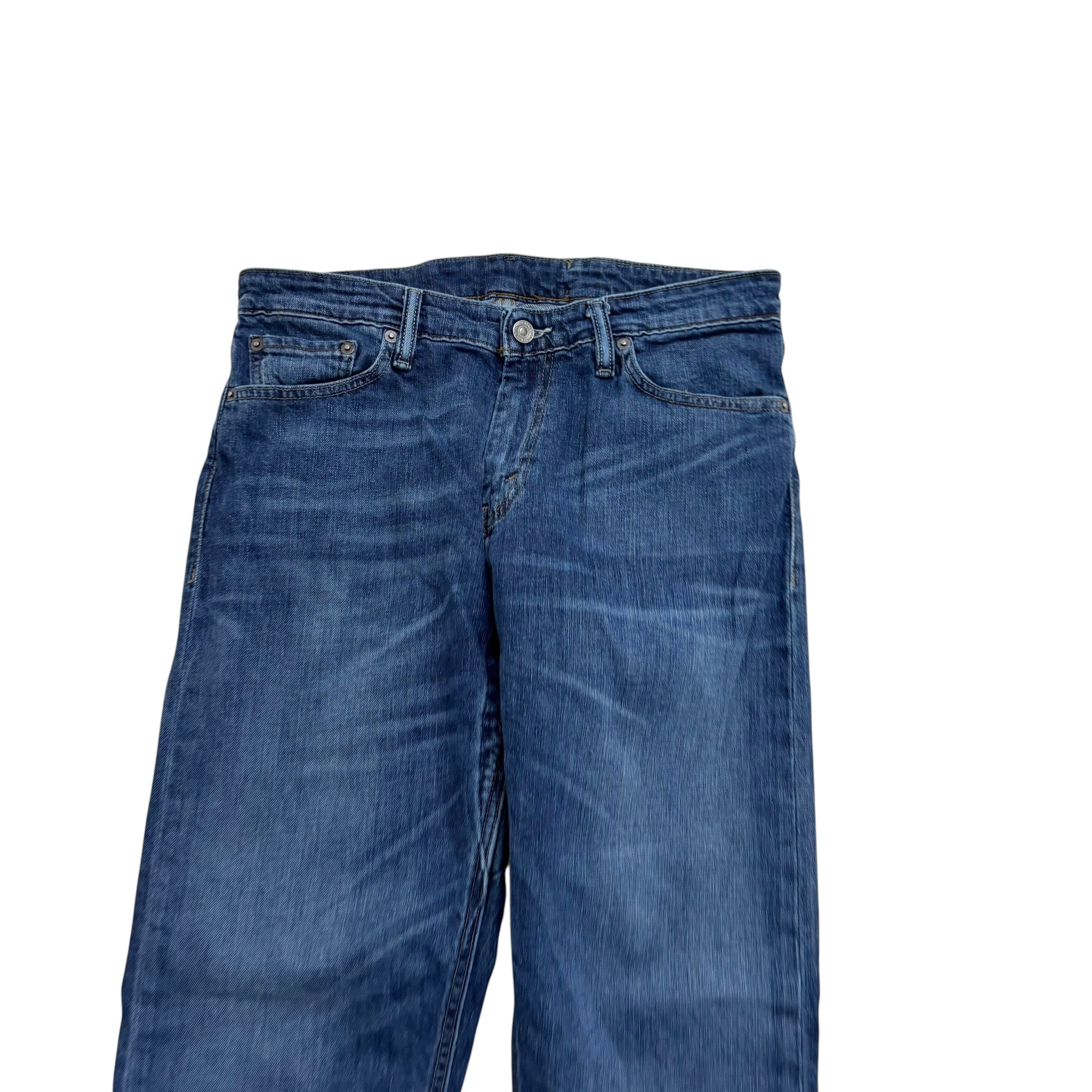Levis 504 Commuter Jeans W32 L29 Mens Dark Blue Regular Fit Stretch Denim (E)