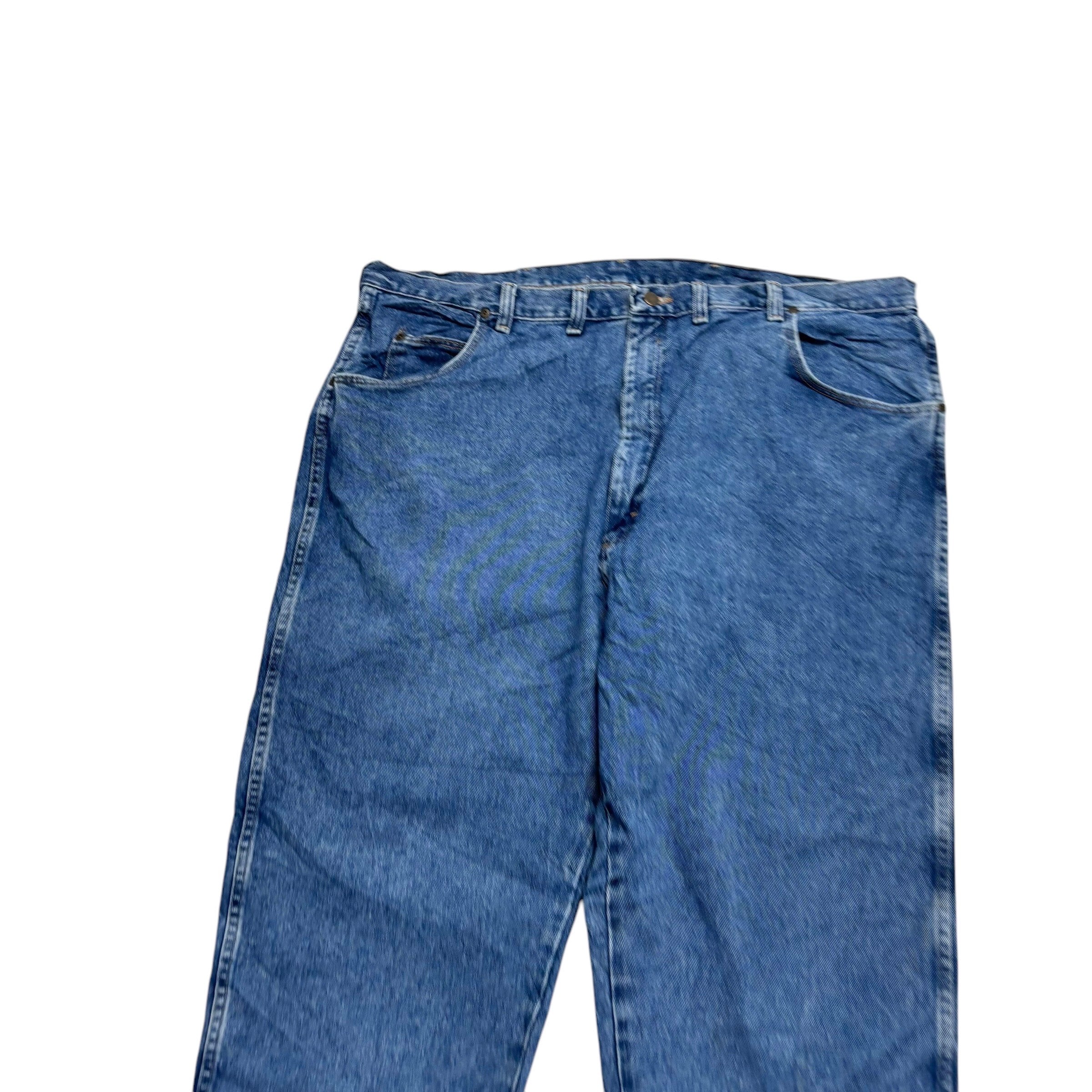 Wrangler Jeans W46 L27 Mens Mid Blue Relaxed Straight Fit Vintage Denim (E)