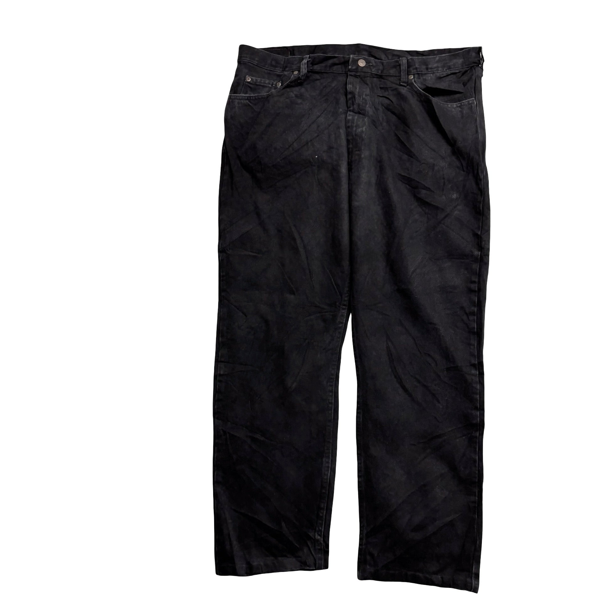 Wrangler Jeans W42 L29 Mens Black Regular Straight Fit Denim (E)