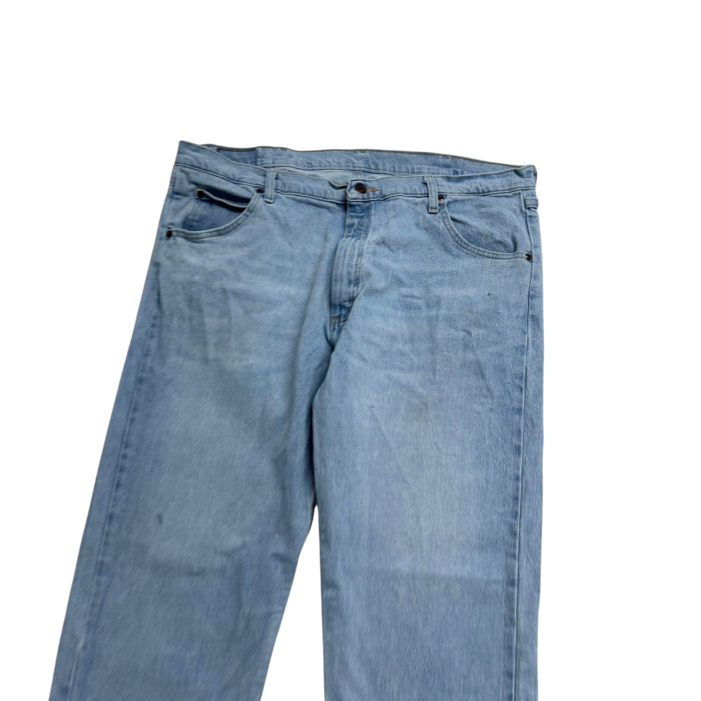 Wrangler Jeans W40 L30 Mens Light Blue Relaxed Straight Fit Stretch Denim