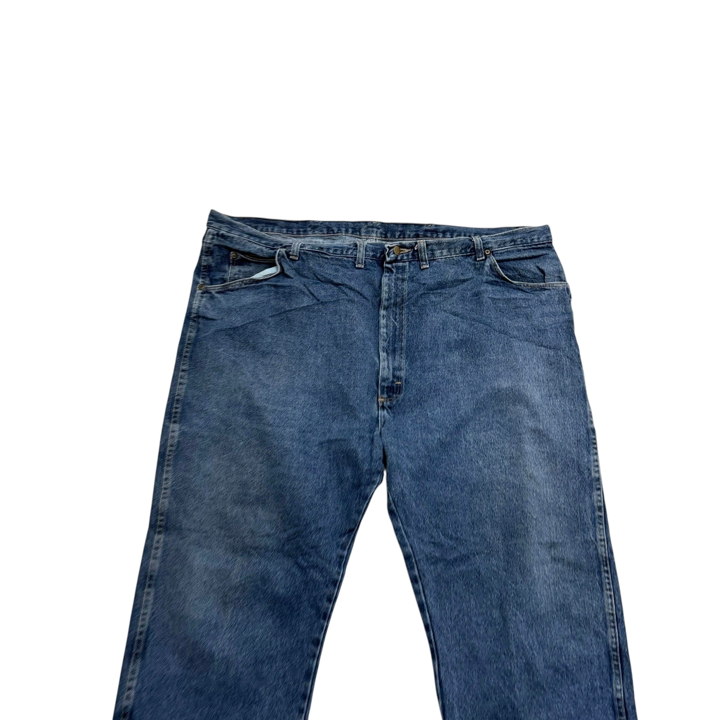 Wrangler Jeans W48 L30 Mens Mid Blue Relaxed Tapered Fit Vintage Denim (E)