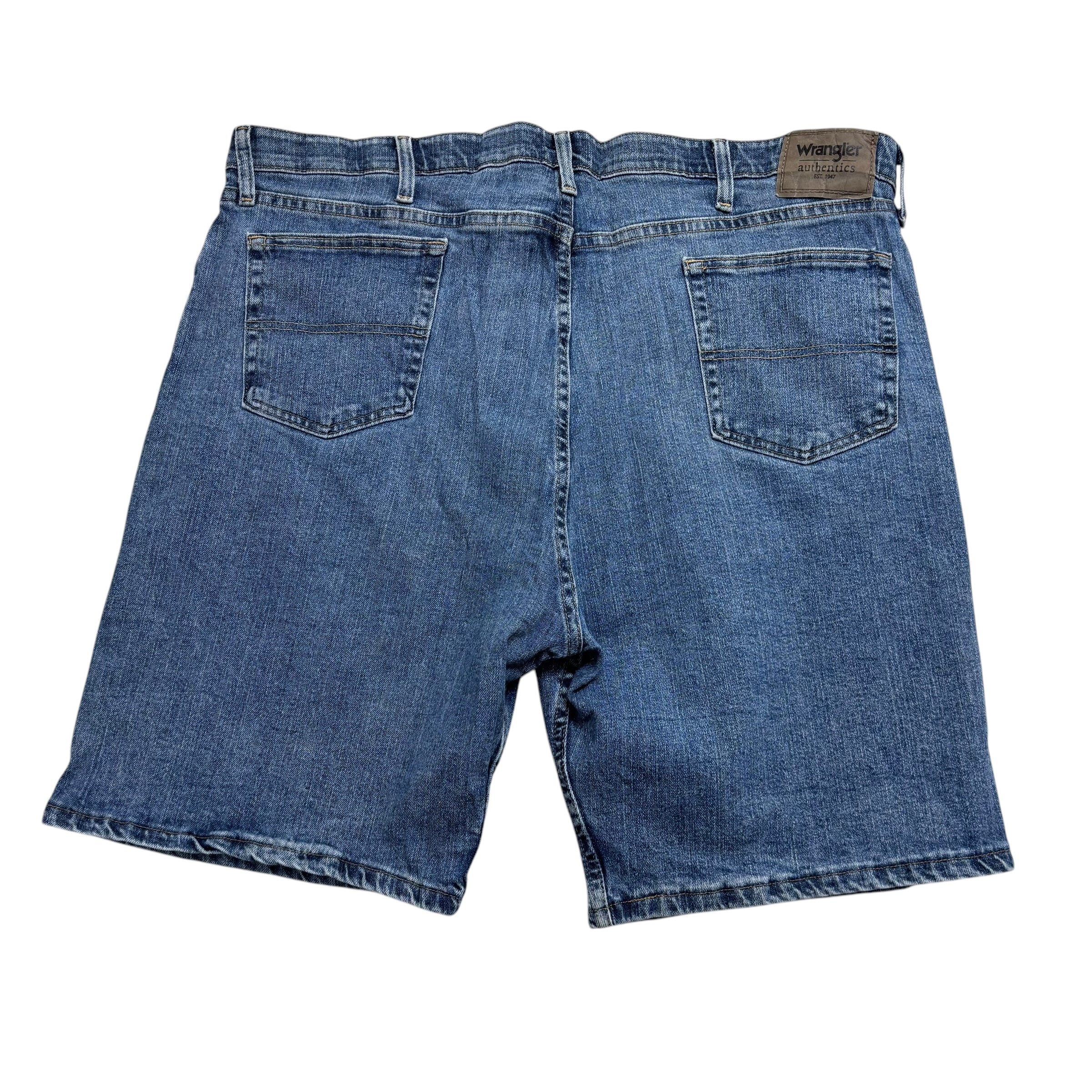 Wrangler Baggy Jorts W42 Mens Denim Shorts Mid Blue Relaxed Fit Stretch (E)