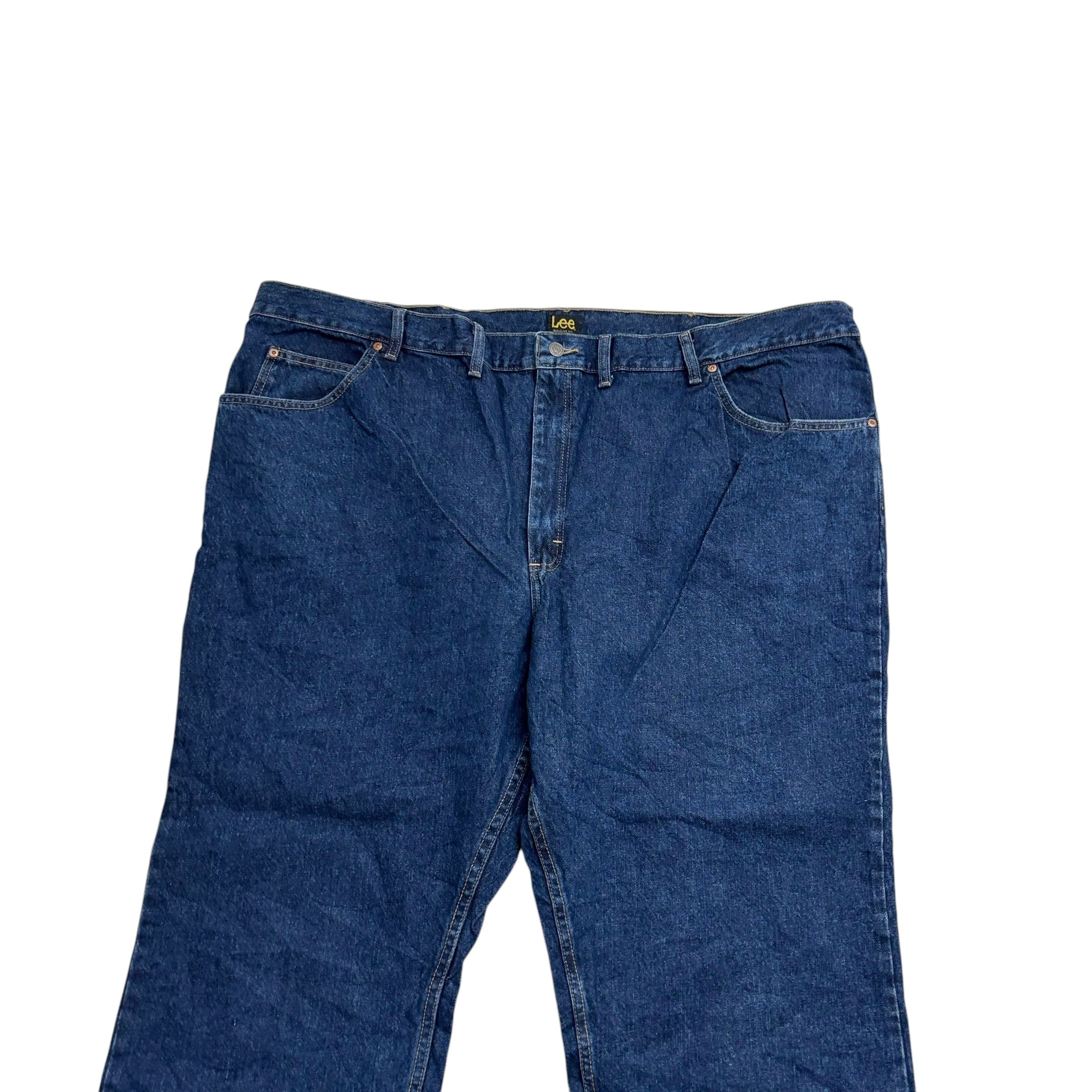 Lee Jeans W52 L30 Mens Dark Blue Regular Straight Fit Vintage Denim (E)